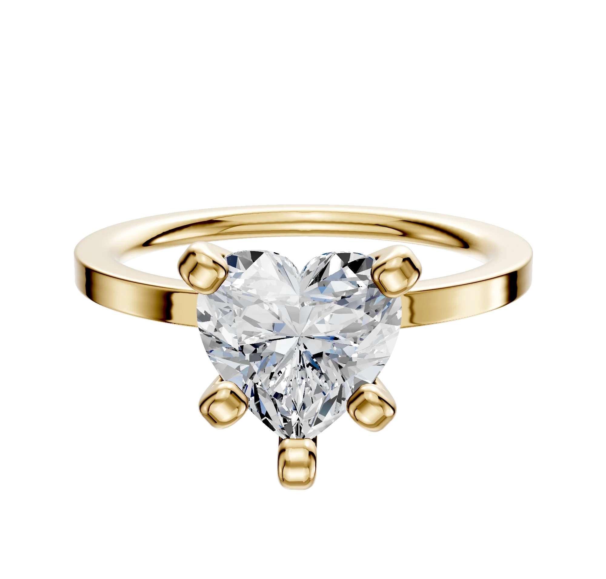 14K Yellow Gold 4 Prong Classic Flat 1.5mm Engagement Ring