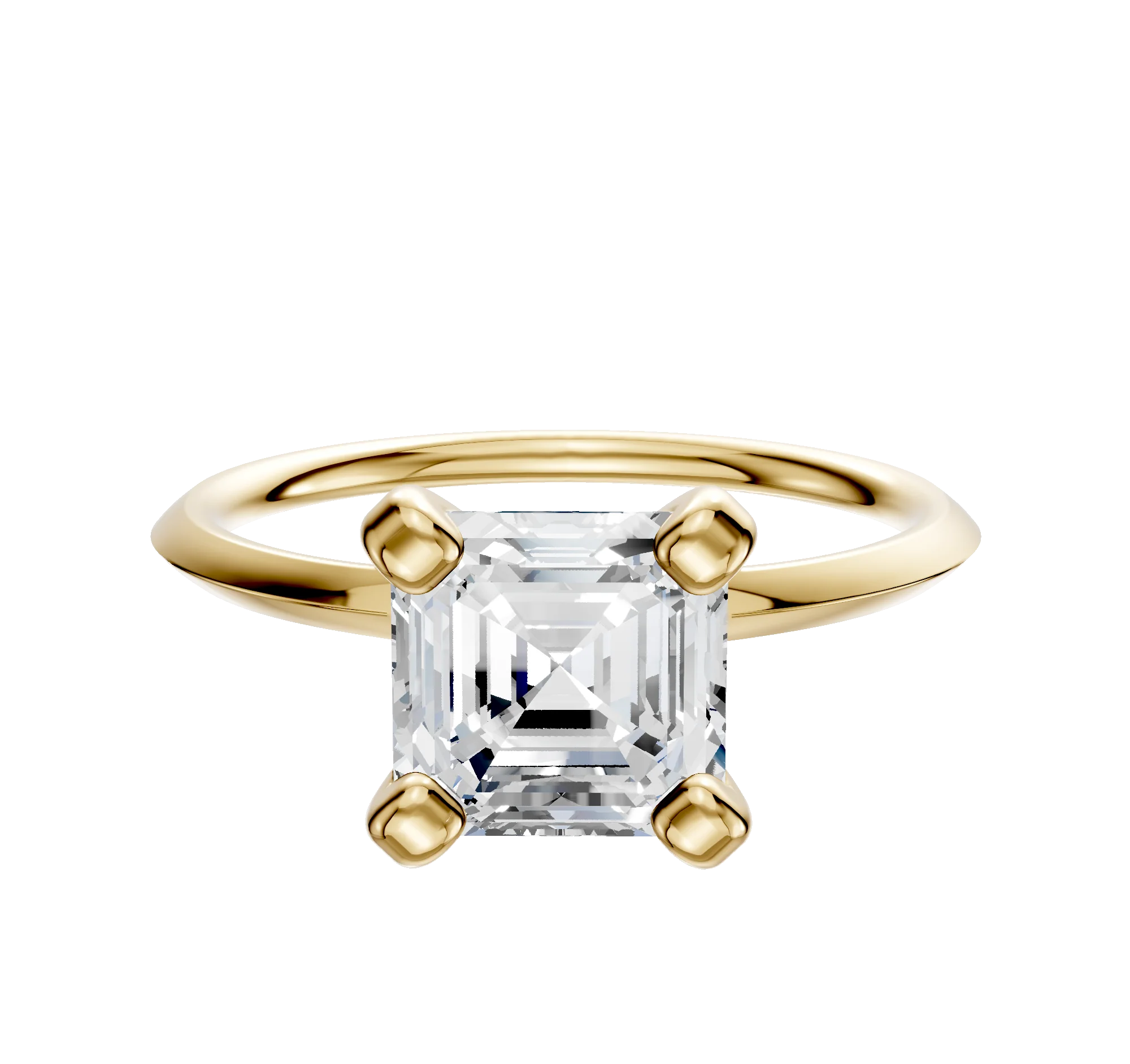 14K Yellow Gold 4 Prong Classic Knife Edge 1.5mm Engagement Ring