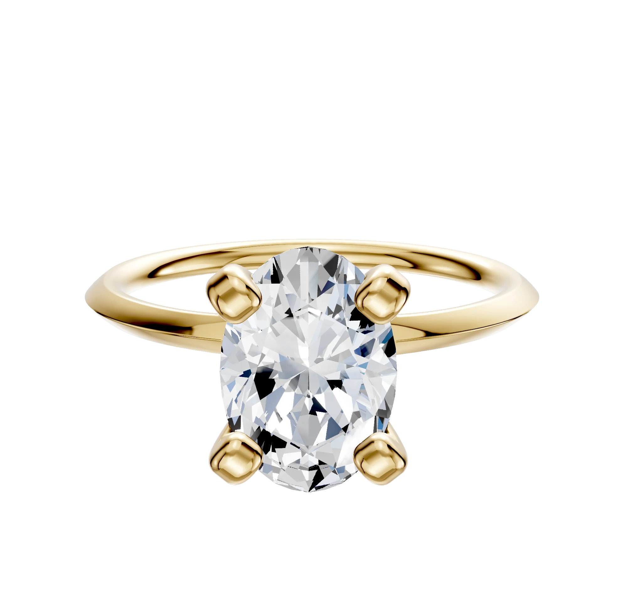 14K Yellow Gold 4 Prong Classic Knife Edge 1.5mm Engagement Ring