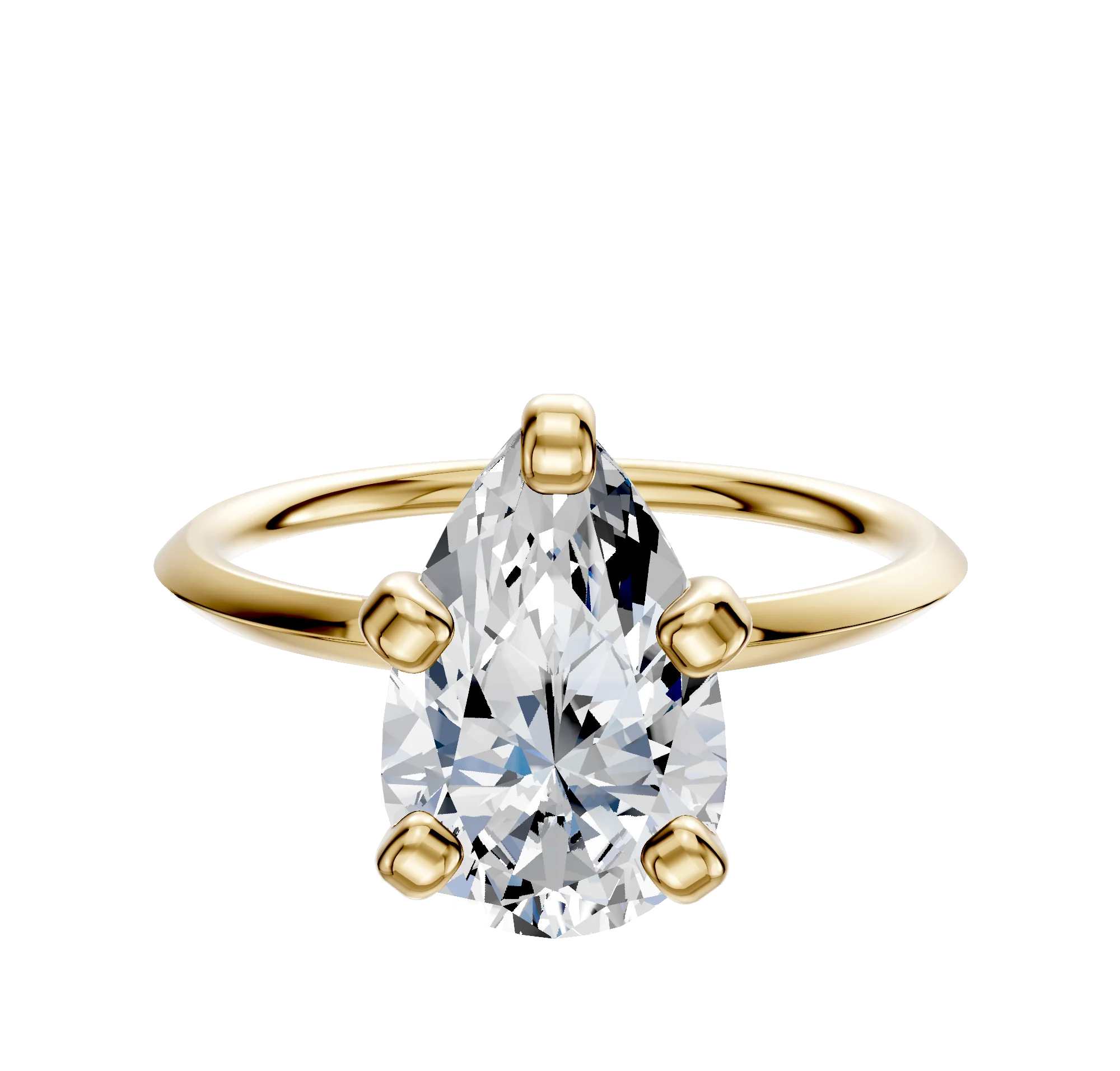 14K Yellow Gold 4 Prong Classic Knife Edge 1.5mm Engagement Ring