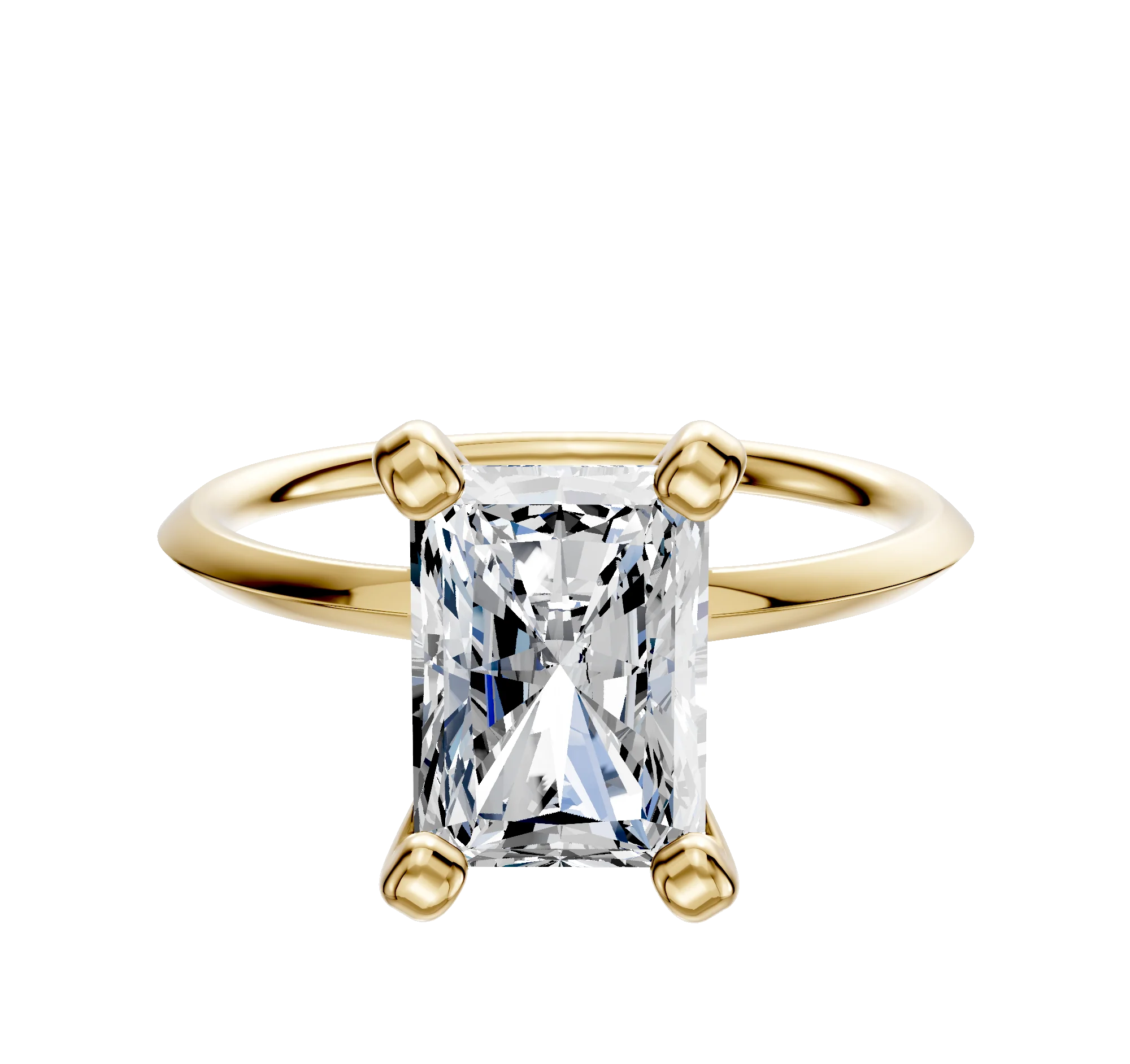 14K Yellow Gold 4 Prong Classic Knife Edge 1.5mm Engagement Ring