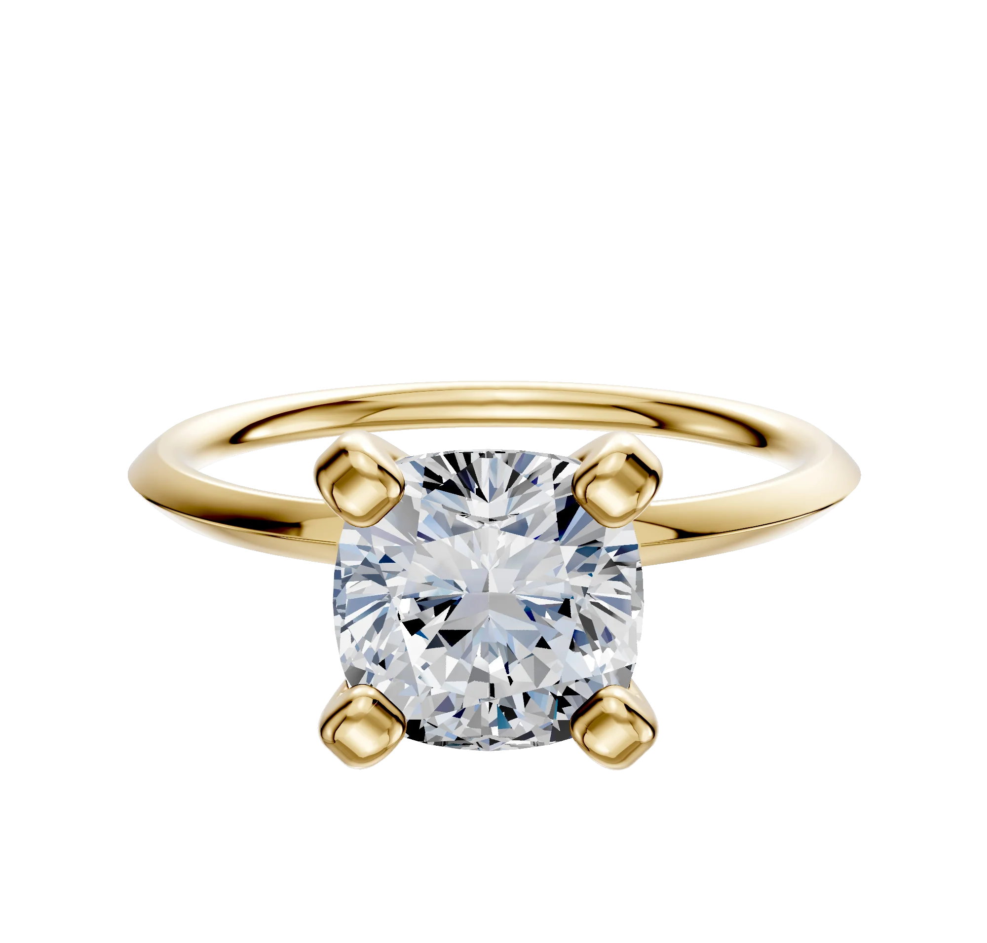 14K Yellow Gold 4 Prong Classic Knife Edge 1.5mm Engagement Ring