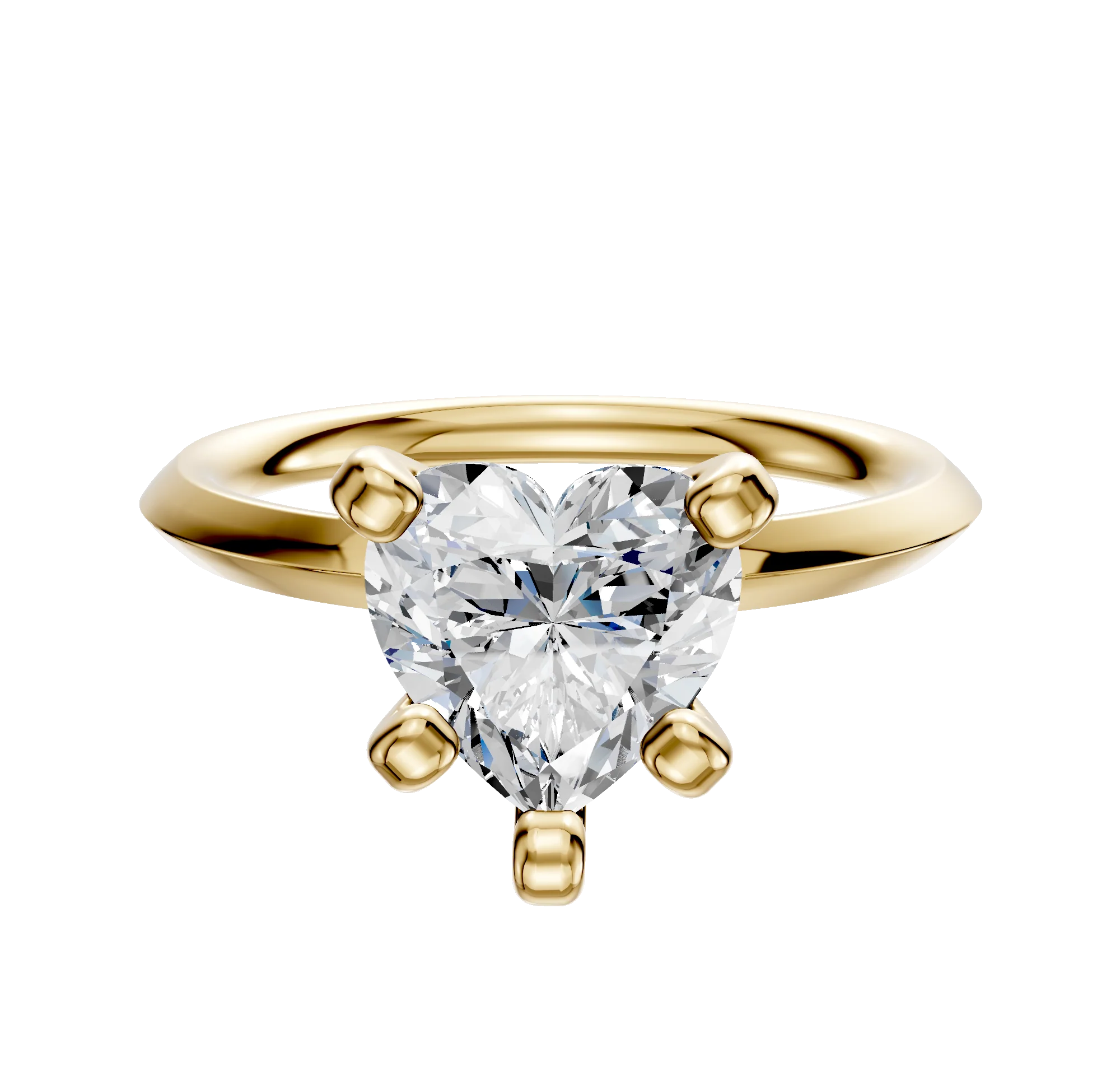14K Yellow Gold 4 Prong Classic Knife Edge 2.0mm Engagement Ring