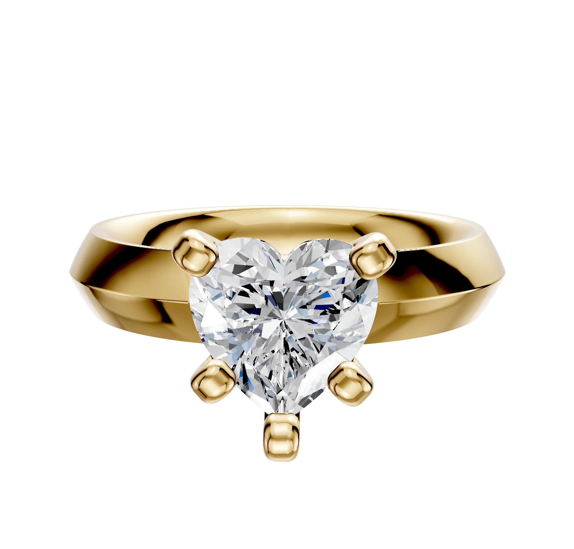 14K Yellow Gold 4 Prong Classic Knife Edge 4.0mm Engagement Ring