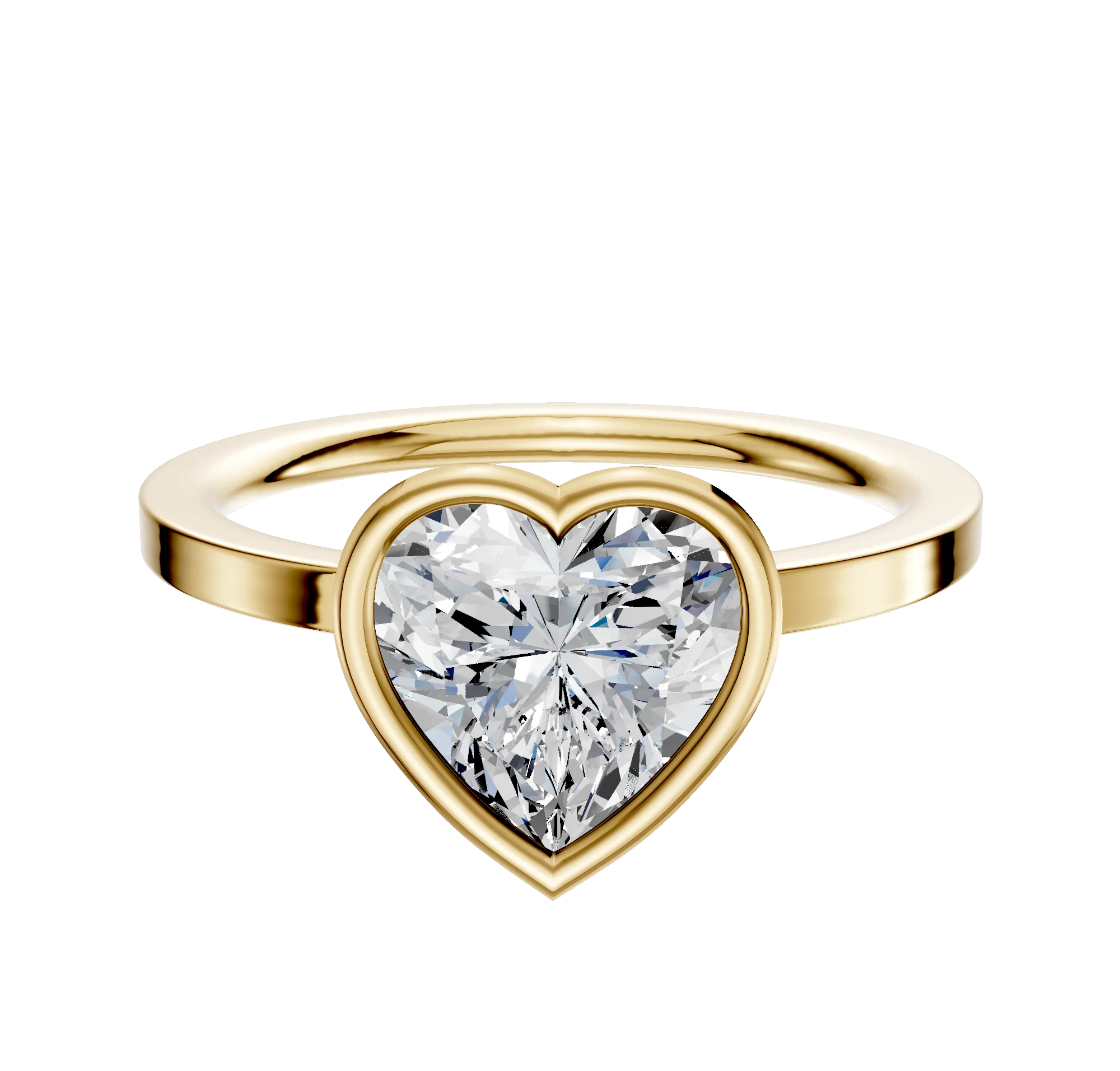 14K Yellow Gold Bezel Full Bezel East/West Classic Flat 1.5mm Engagement Ring