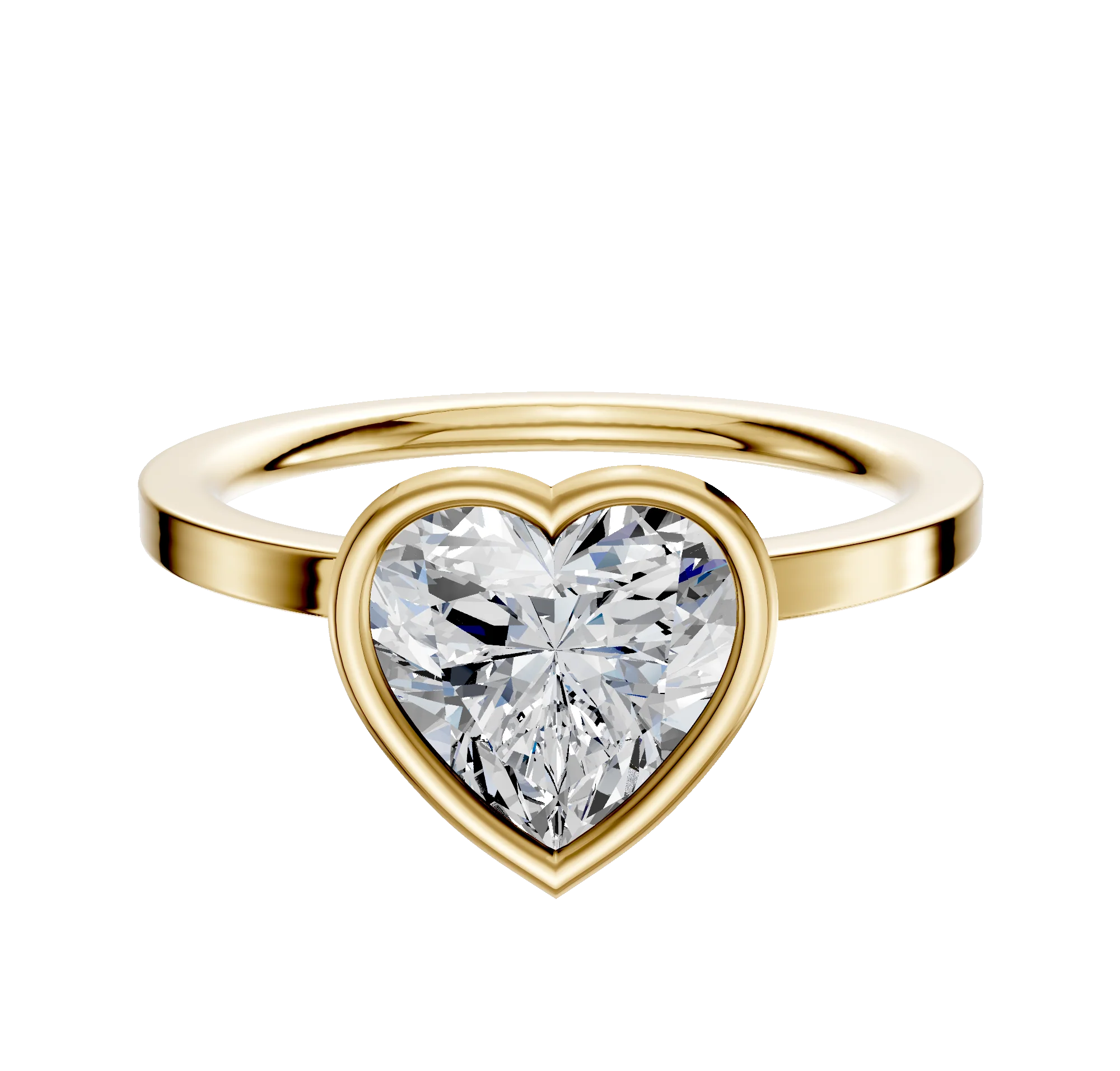 14K Yellow Gold Bezel Full Bezel North/South Classic Flat 1.5mm Engagement Ring