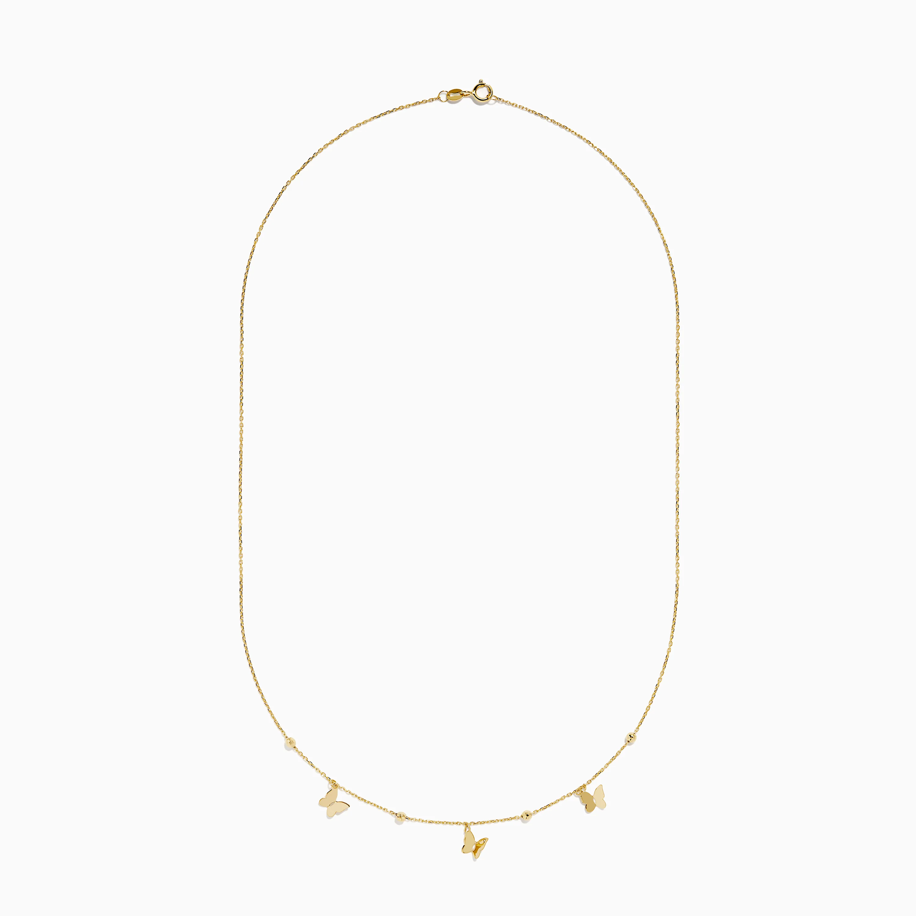 14K Yellow Gold Butterfly Station Necklace - Image 3