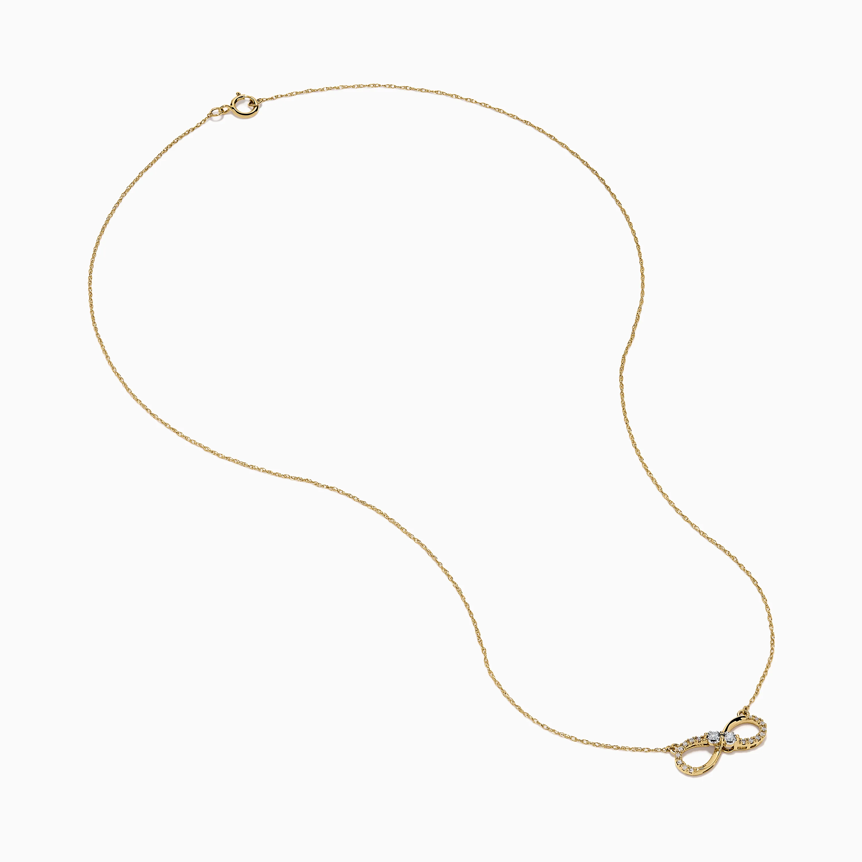 14K Yellow Gold Diamond Accented Infinity Necklace - Image 2