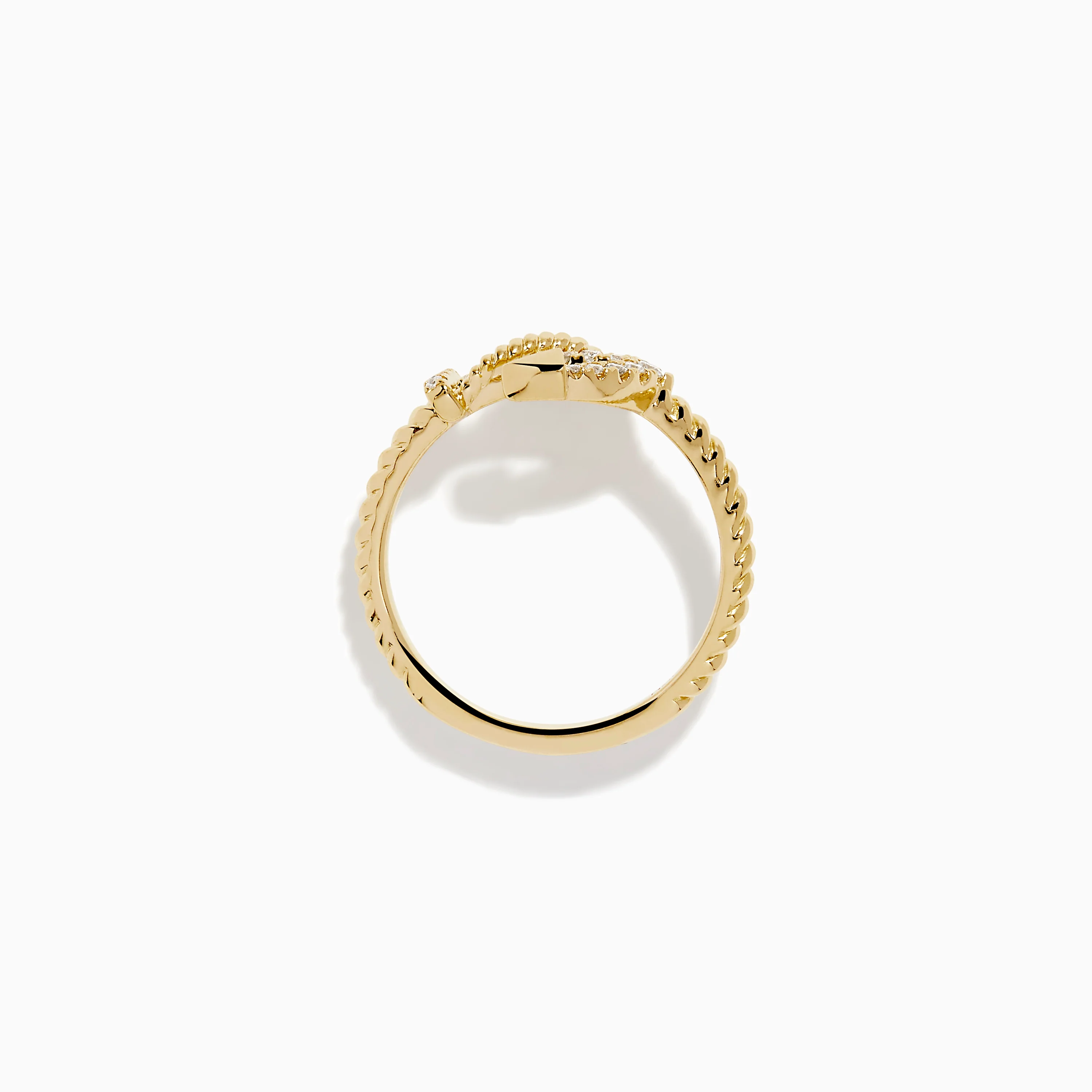 14K Yellow Gold Diamond East West Anchor Ring - Image 3