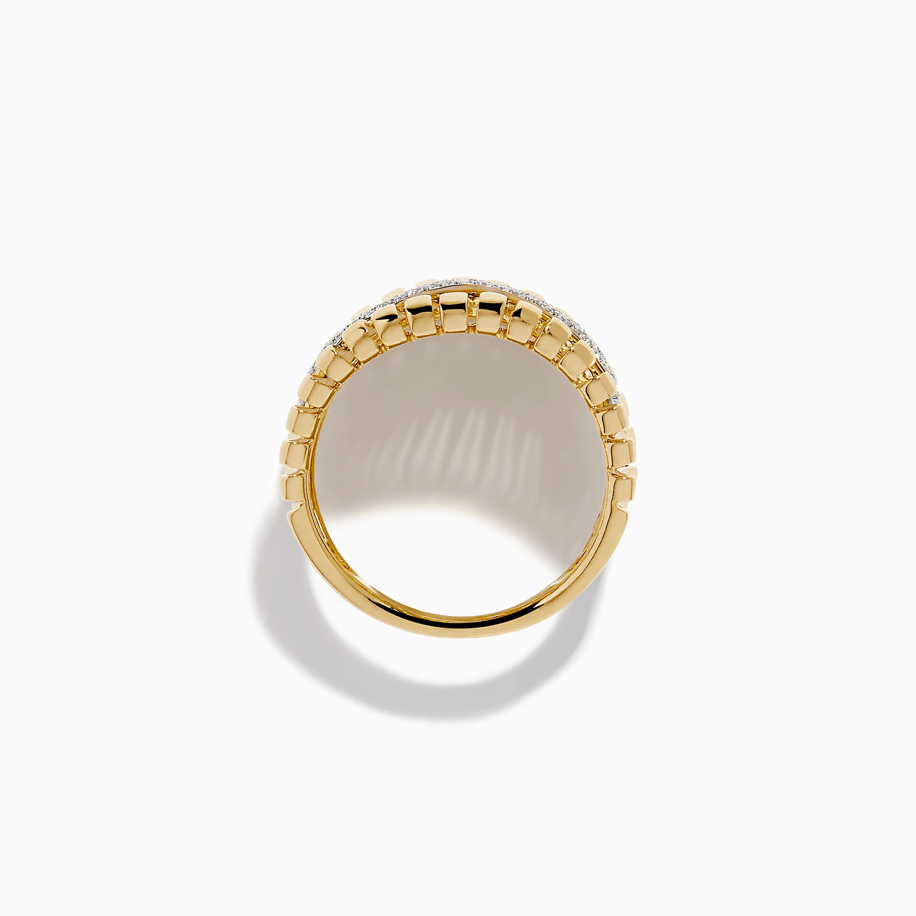 14K Yellow Gold Diamond Fluted Statement Ring - Image 3