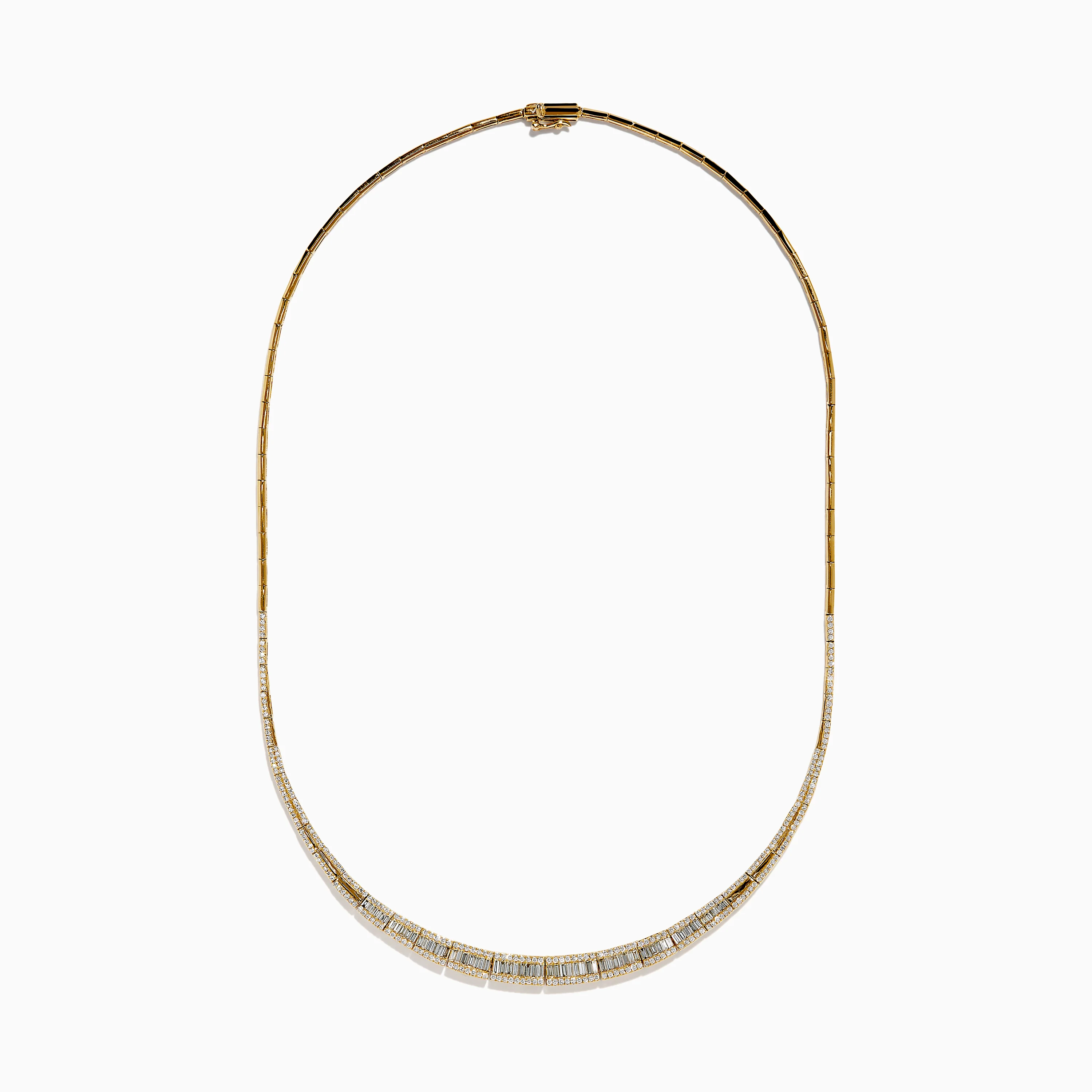 14K Yellow Gold Diamond Graduating Collar Necklace - Image 3