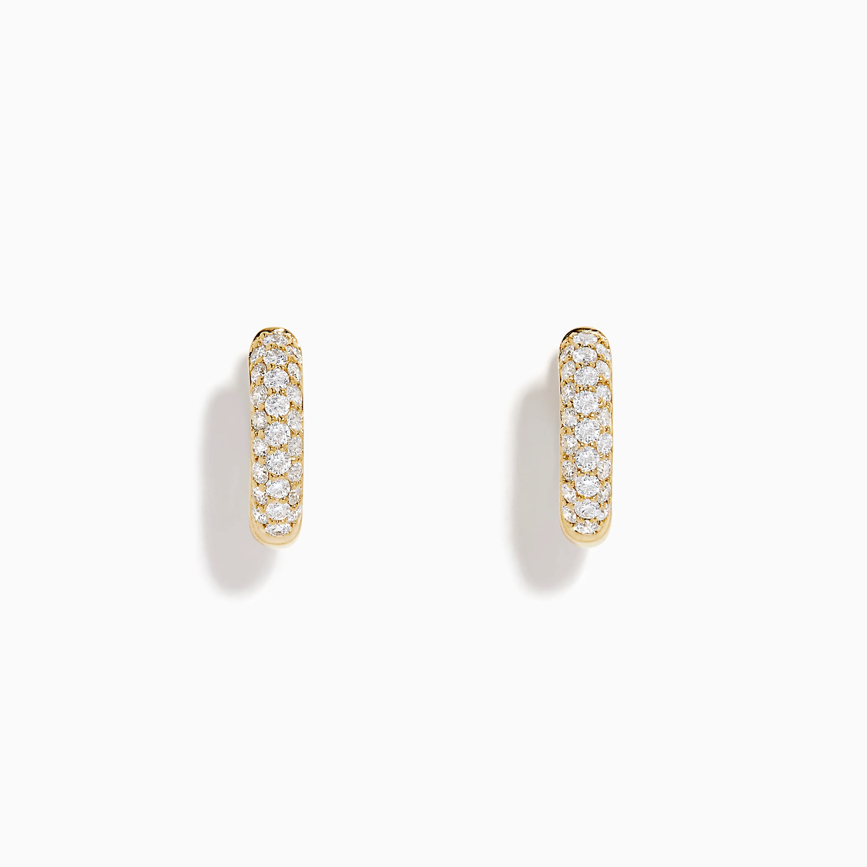 14K Yellow Gold Diamond Pavé Dome Mini Hoop Earrings