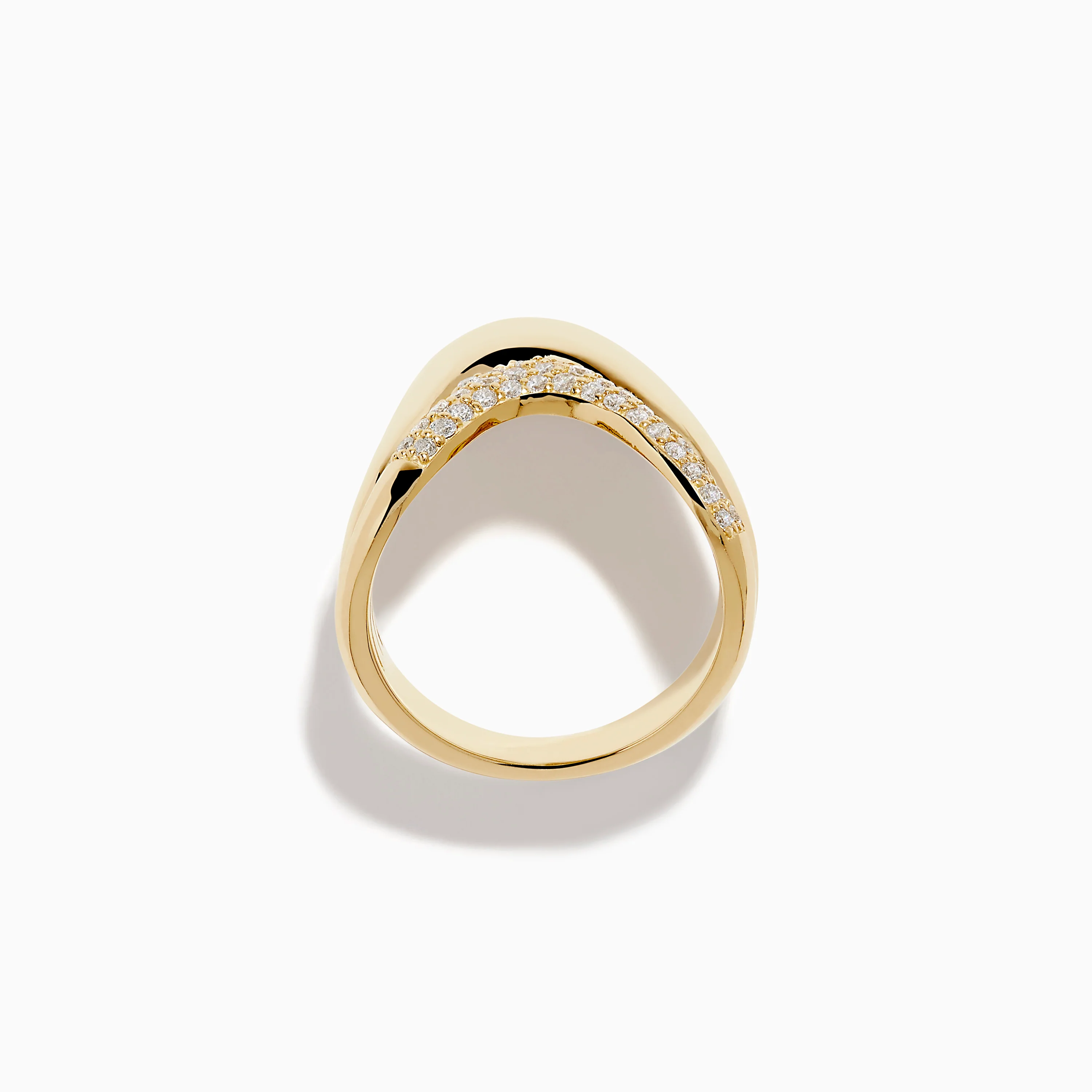 14K Yellow Gold Diamond Sculptural Ribbon Ring - Image 3