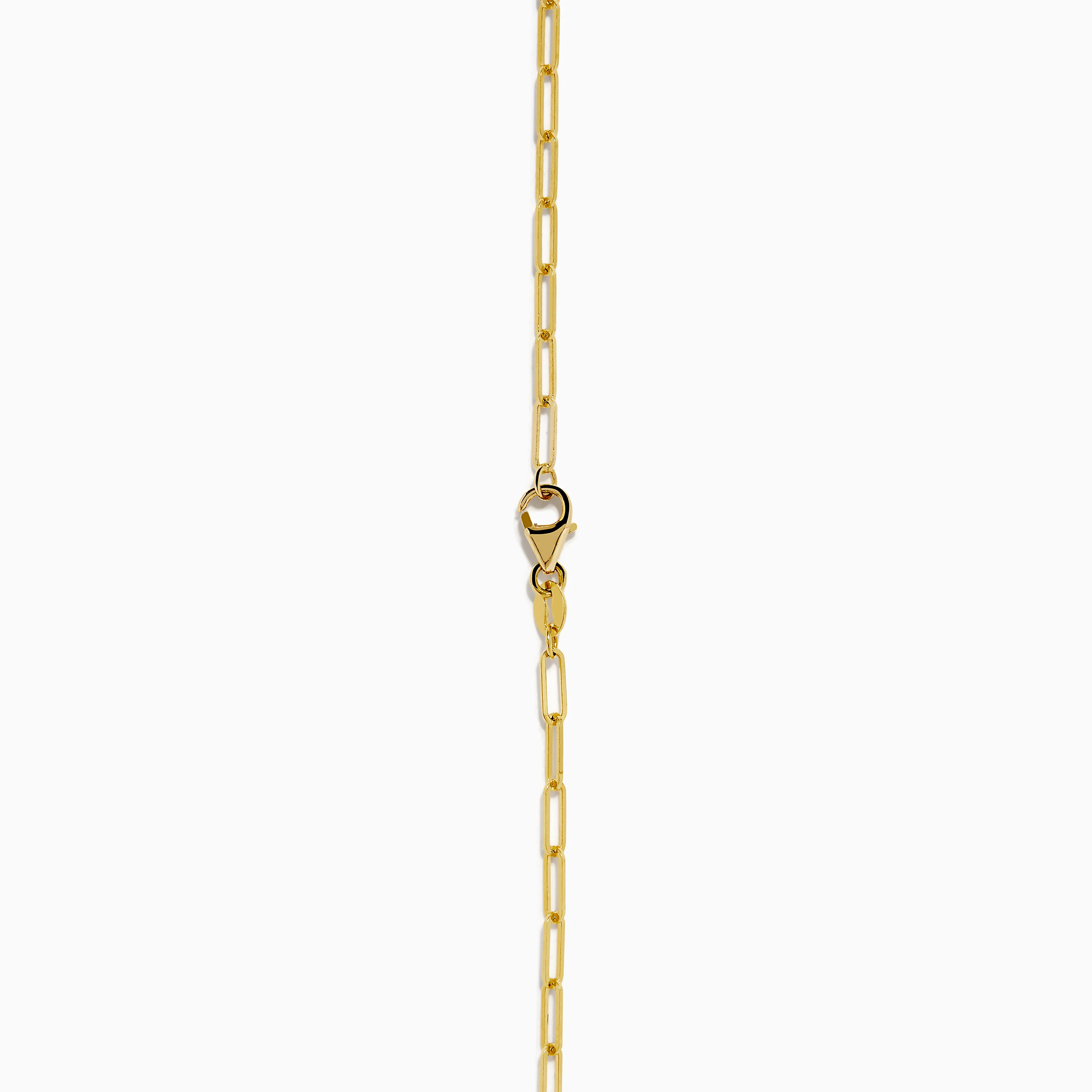 14K Yellow Gold Diamond Station Paperclip Necklace - Image 4