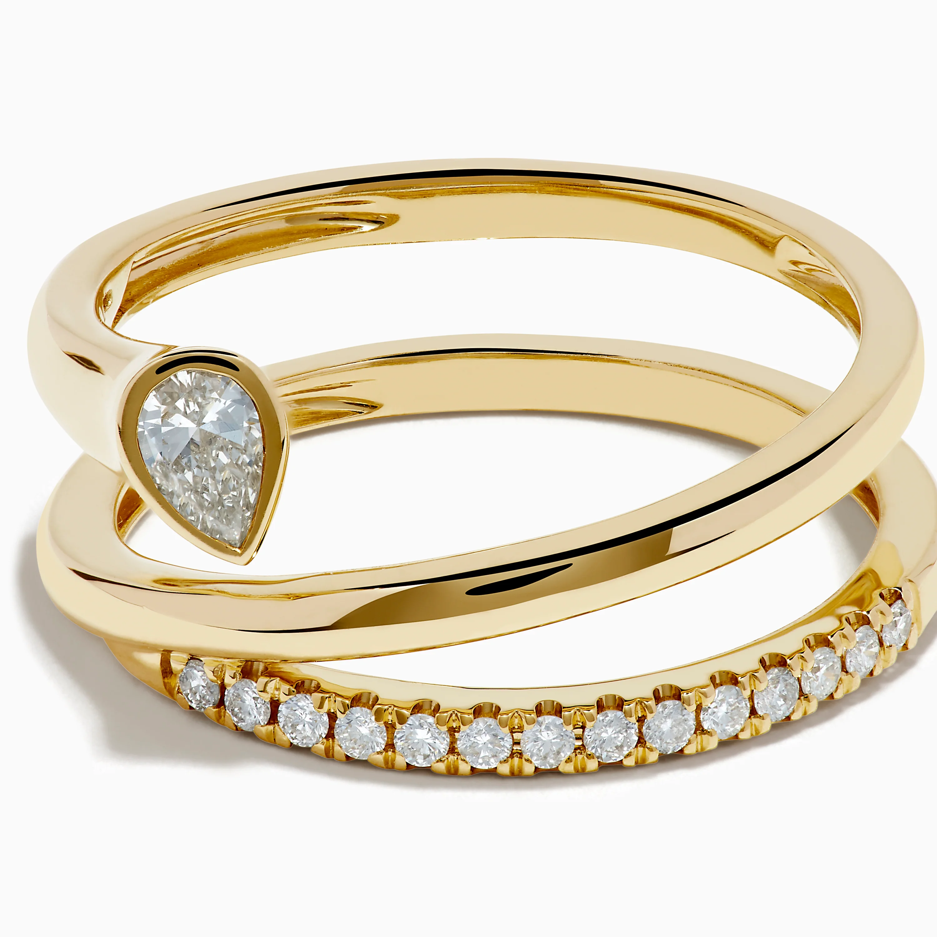 14K Yellow Gold Diamond Wrap Ring - Image 2