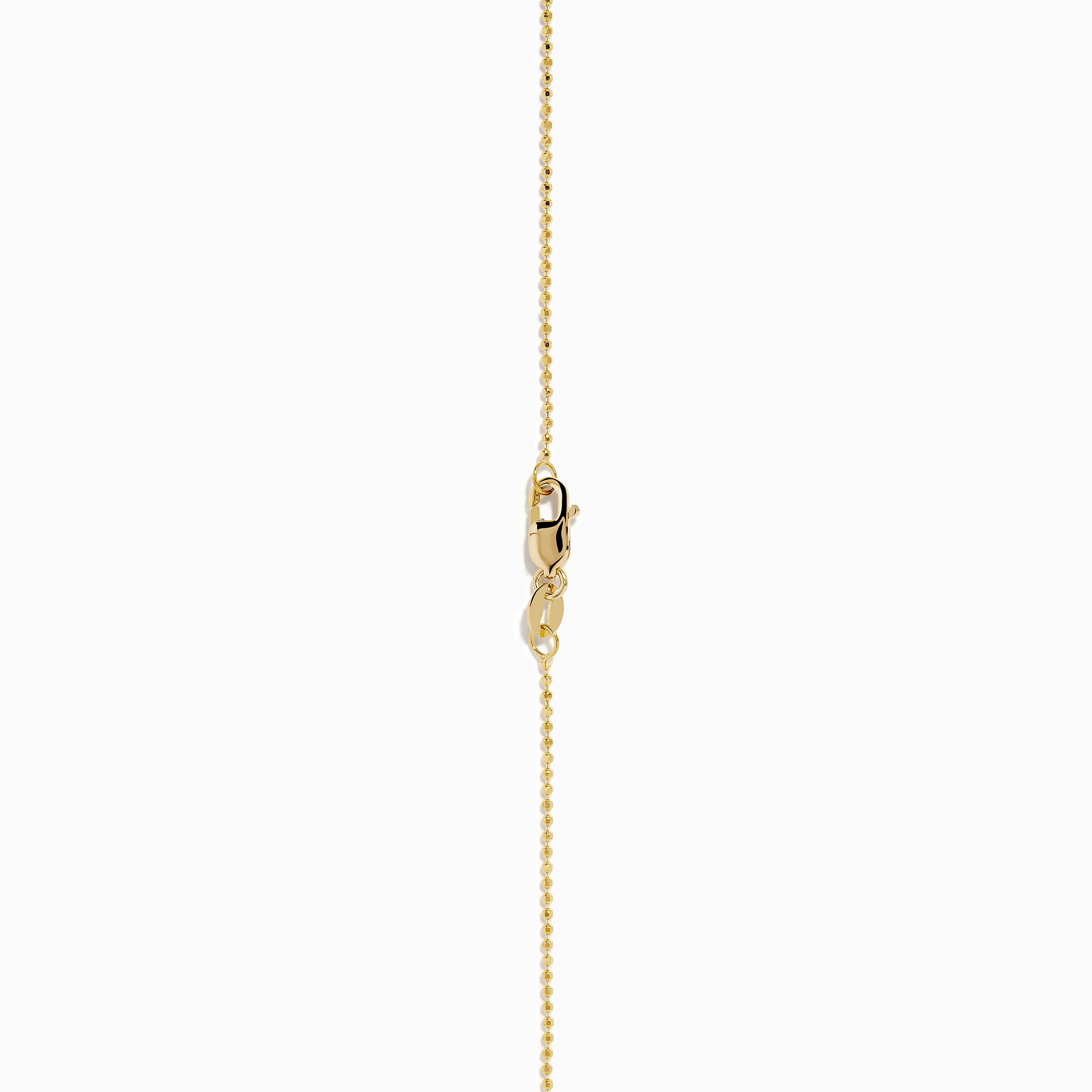 14K Yellow Gold Floating Diamond Solitaire Beaded Chain Necklace - Image 4