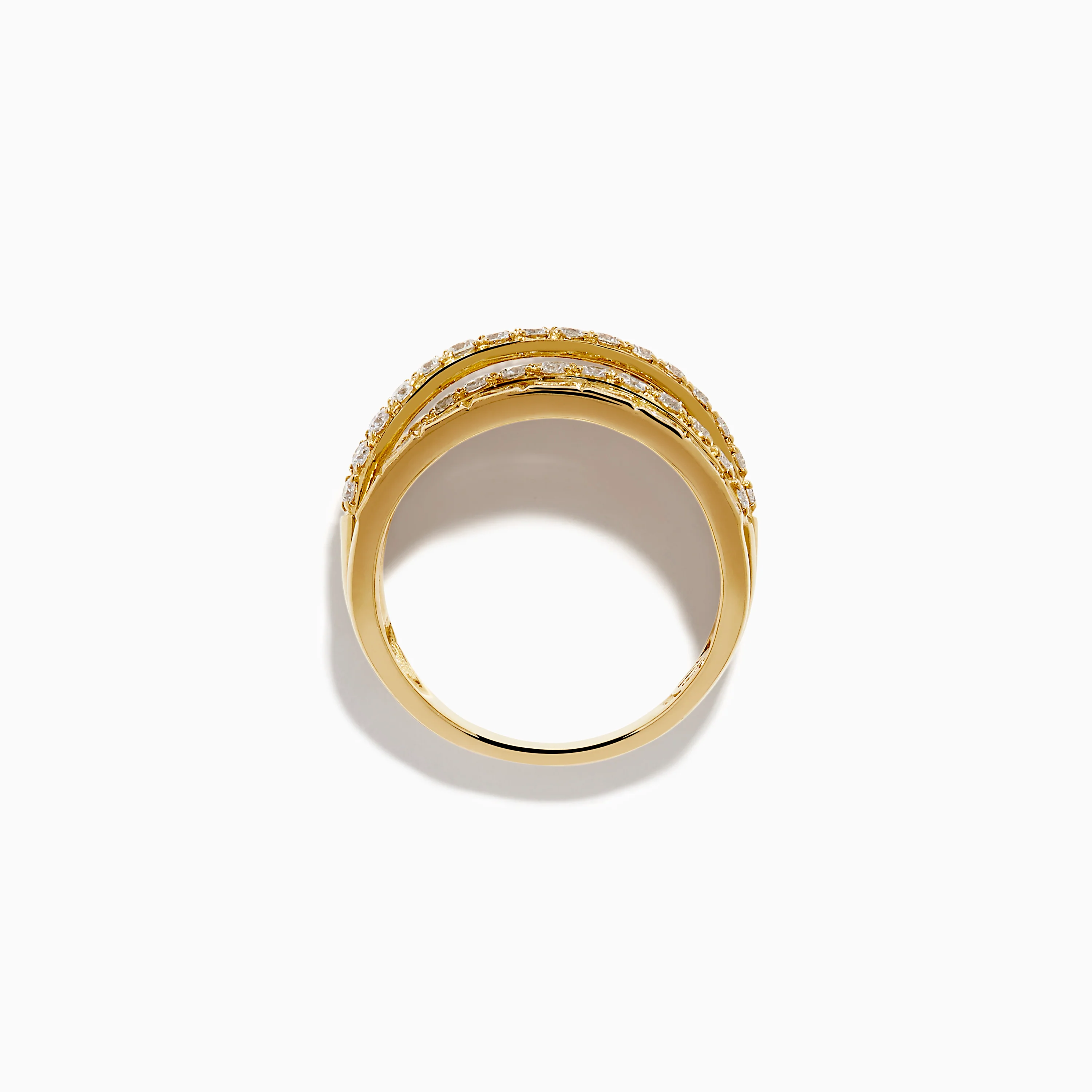 14K Yellow Gold Multi Shape Diamond Crossover Ring - Image 3