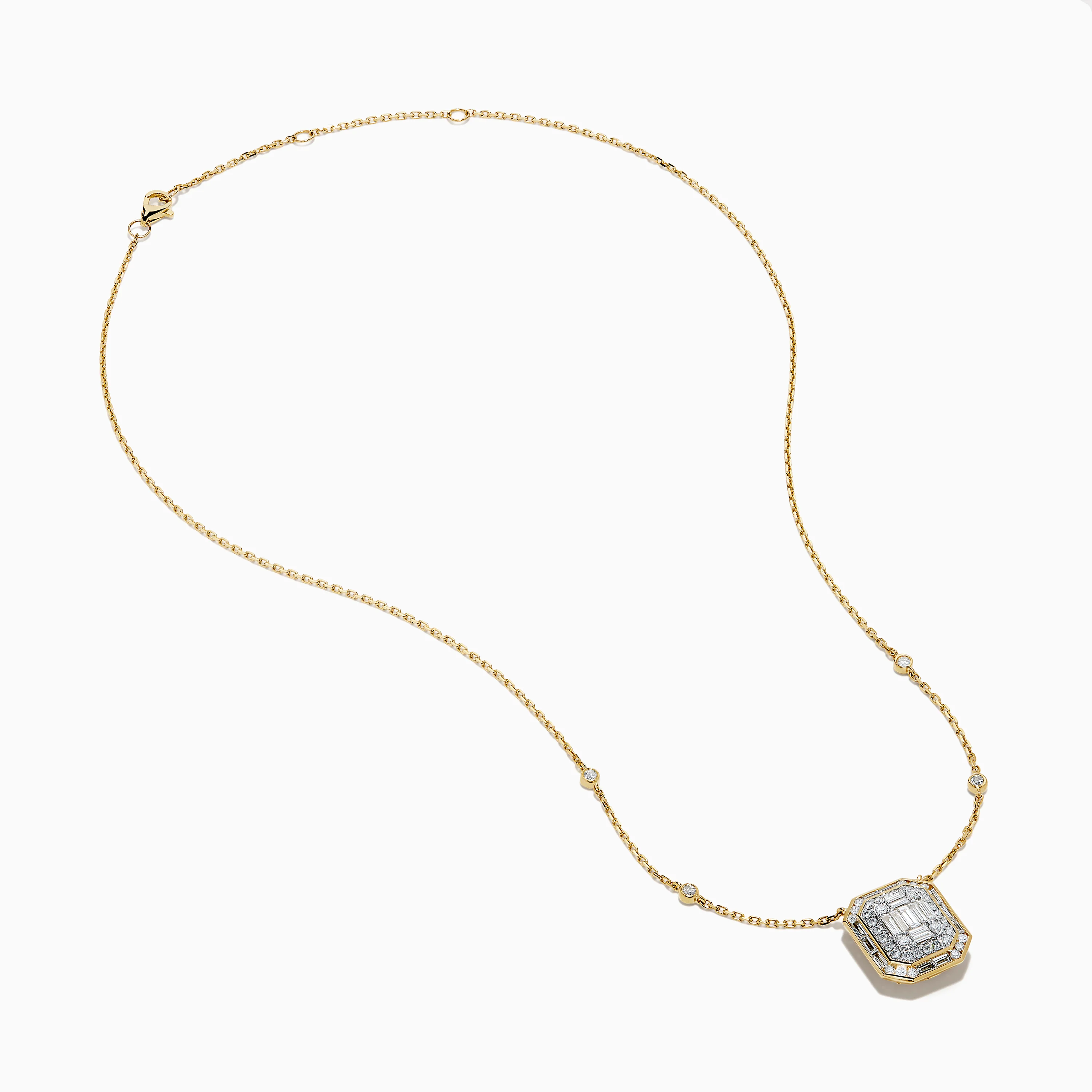 14K Yellow Gold Multi Shape Diamond Illusion Set Halo Pendant - Image 2