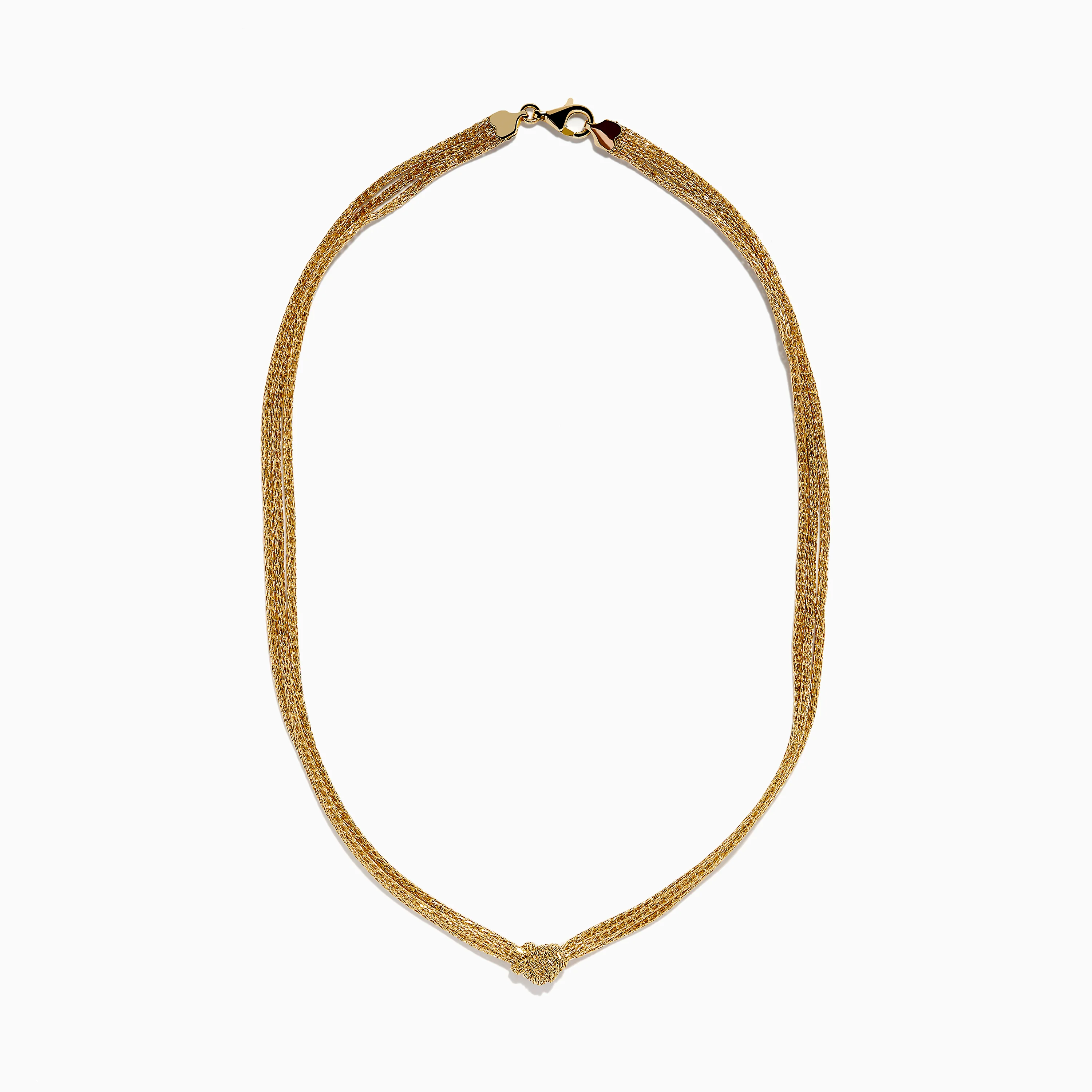 14K Yellow Gold Net Mesh Knot Layered Necklace - Image 3