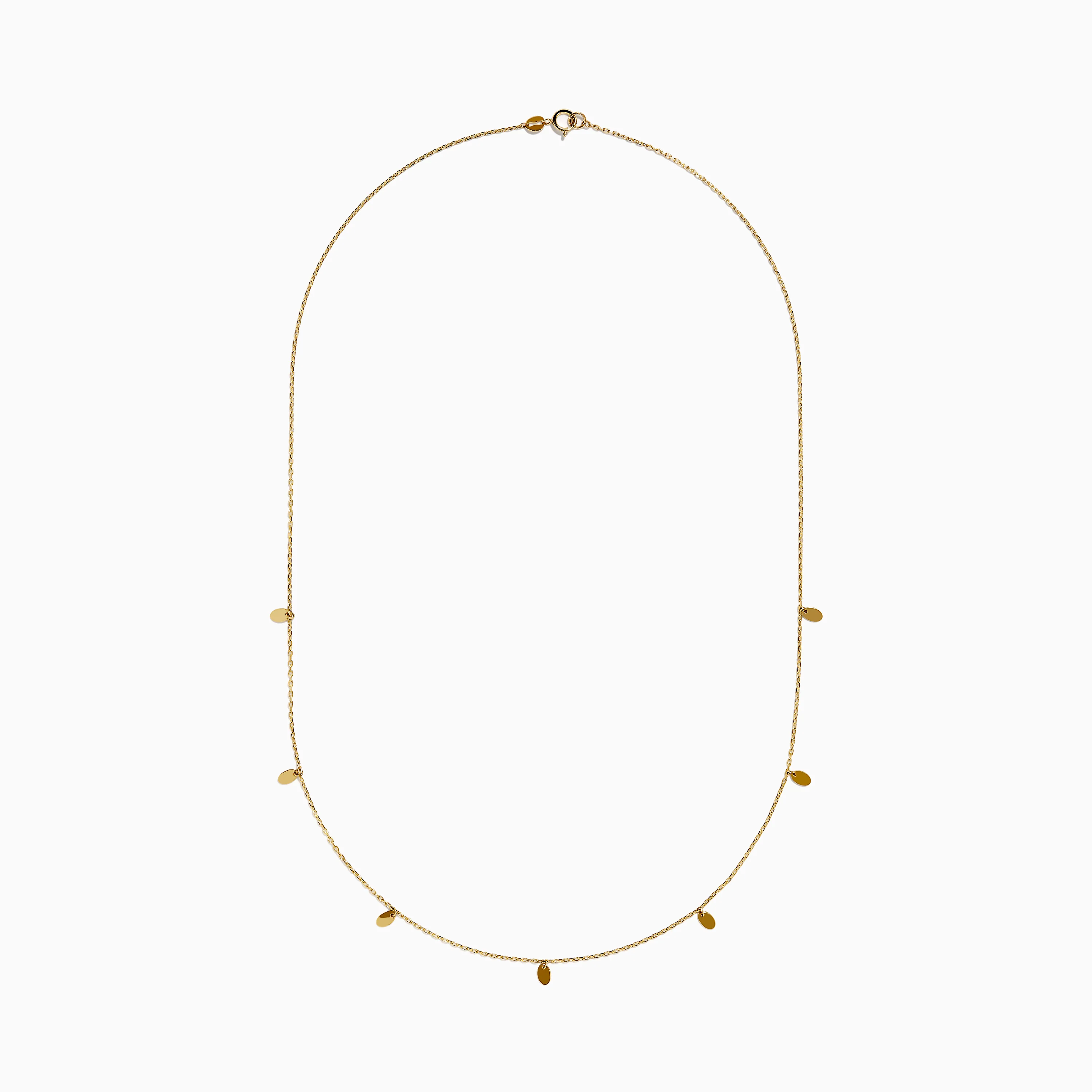 14K Yellow Gold Oval Charm Station Necklace - Image 3