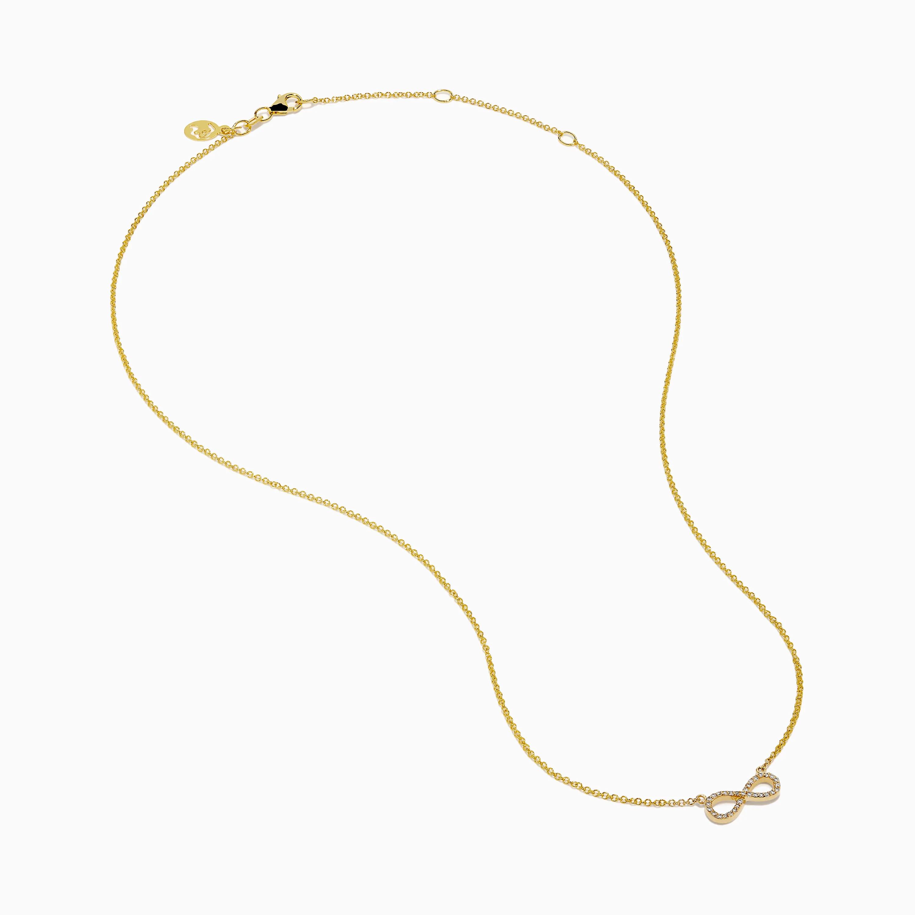 14K Yellow Gold Pavé Diamond Infinity Necklace - Image 2