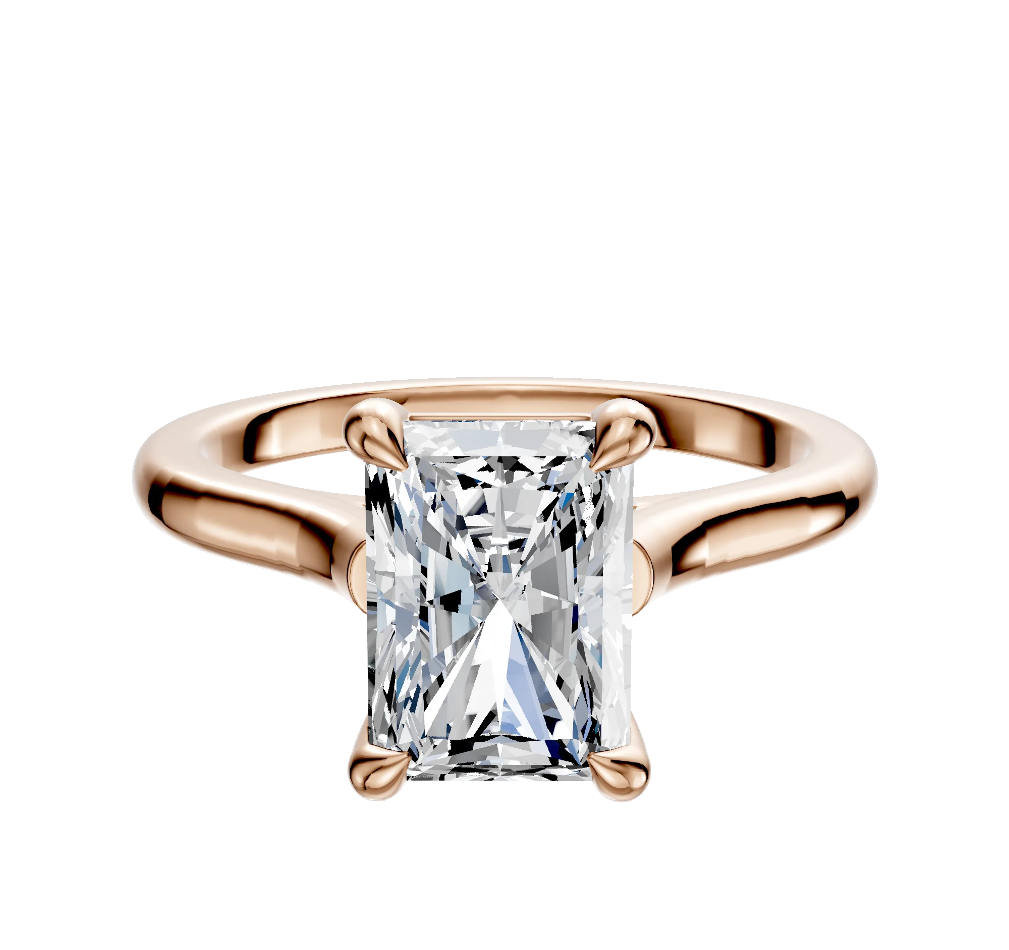 18K Rose Gold 4 Prong Basket Cathedral Dome 2.0mm Engagement Ring