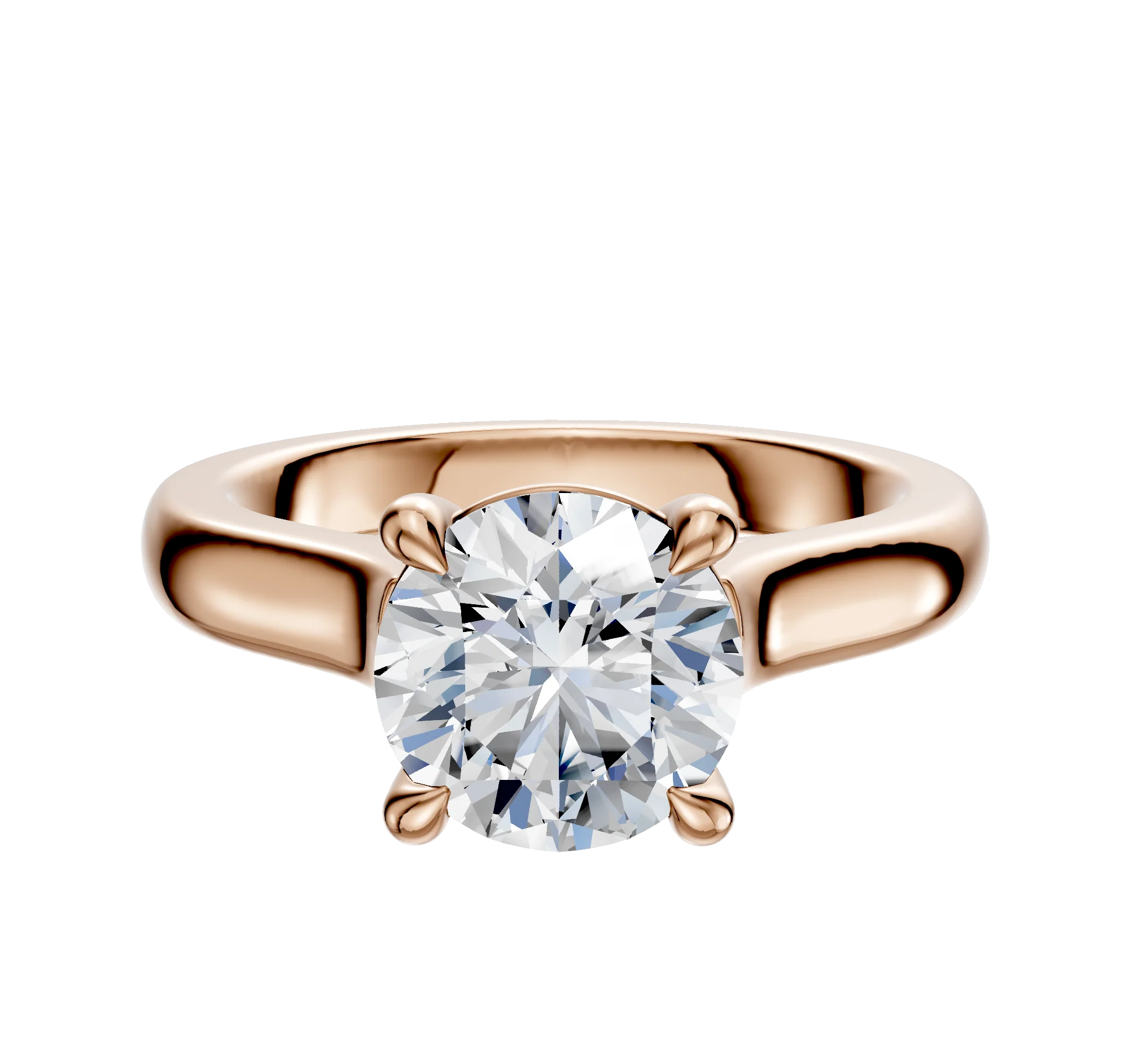 18K Rose Gold 4 Prong Basket Cathedral Dome 3.0mm Engagement Ring