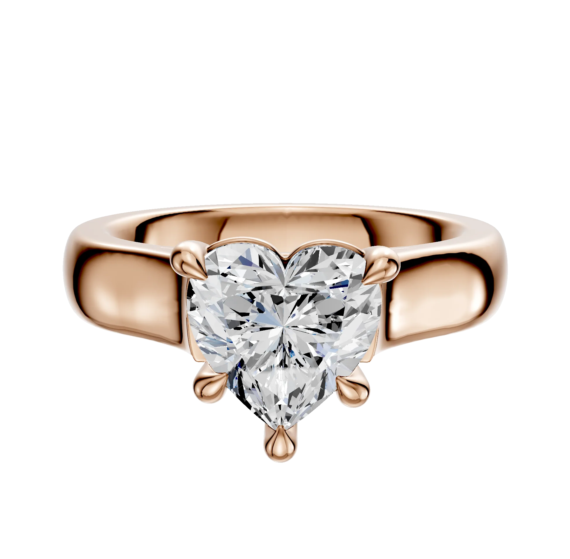 18K Rose Gold 4 Prong Basket Cathedral Dome 4.0mm Engagement Ring