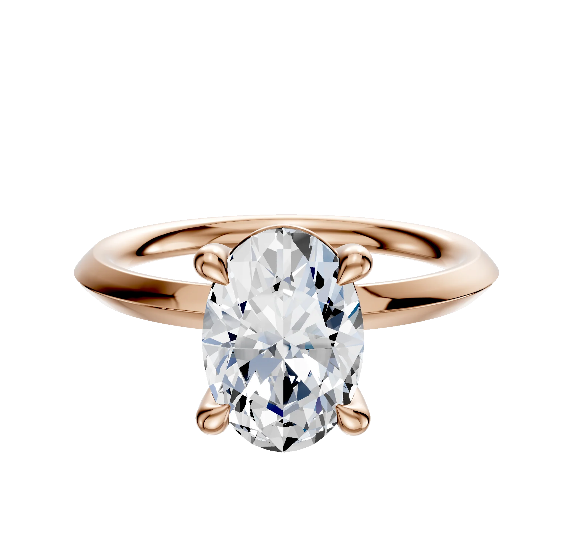 18K Rose Gold 4 Prong Basket Classic Knife Edge 2.0mm Engagement Ring