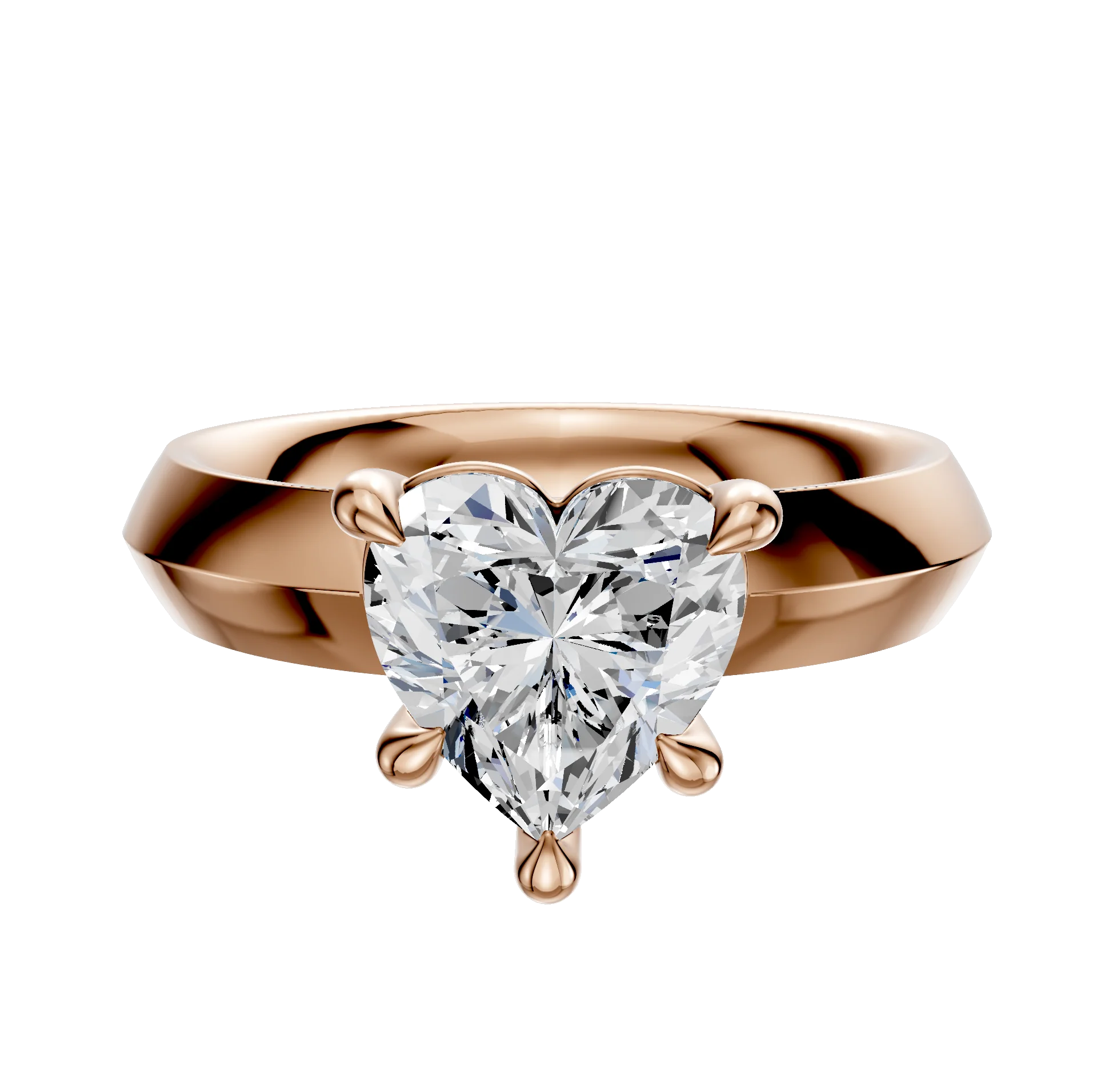 18K Rose Gold 4 Prong Basket Classic Knife Edge 4.0mm Engagement Ring