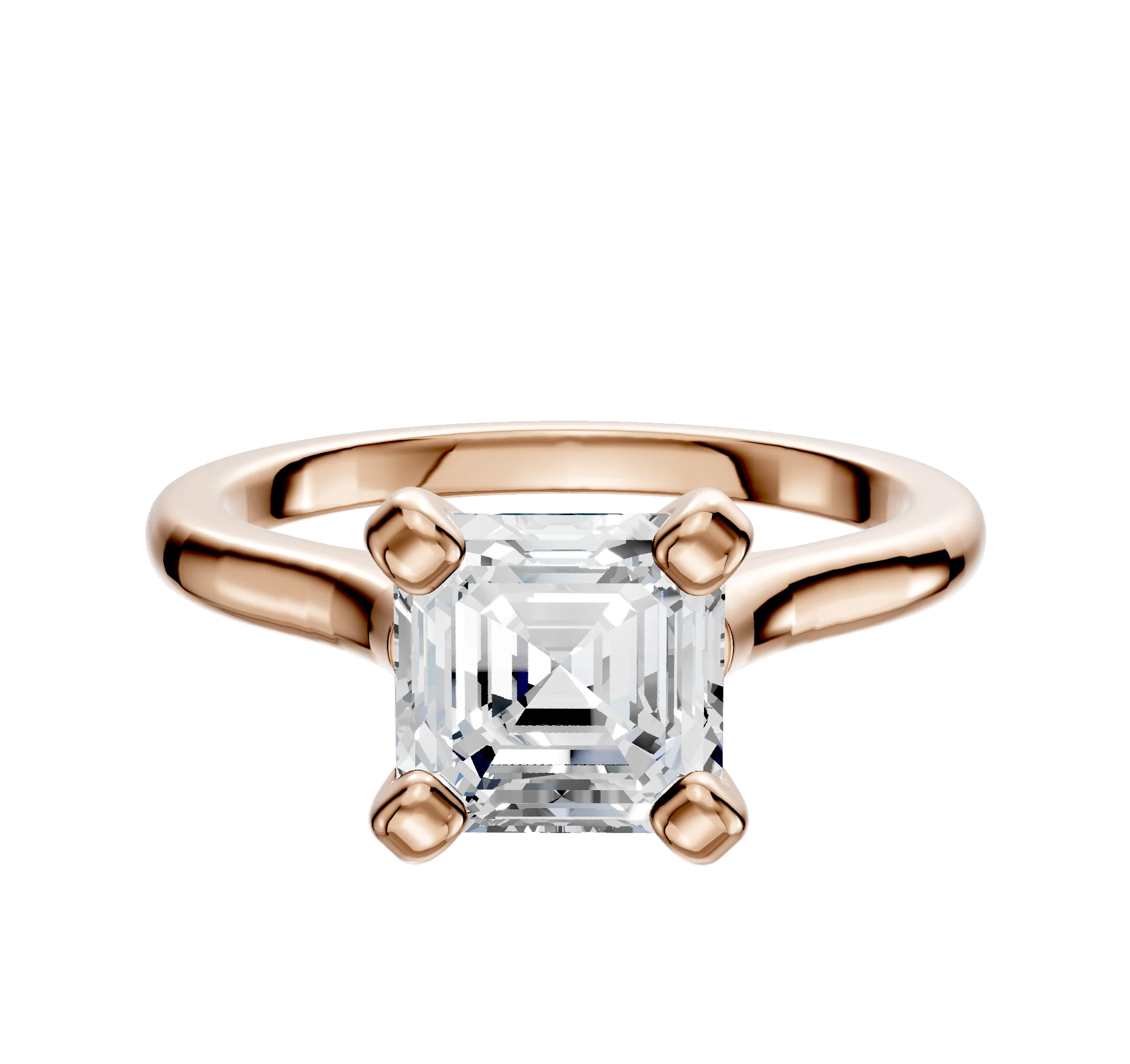 18K Rose Gold 4 Prong Cathedral Dome 2.0mm Engagement Ring