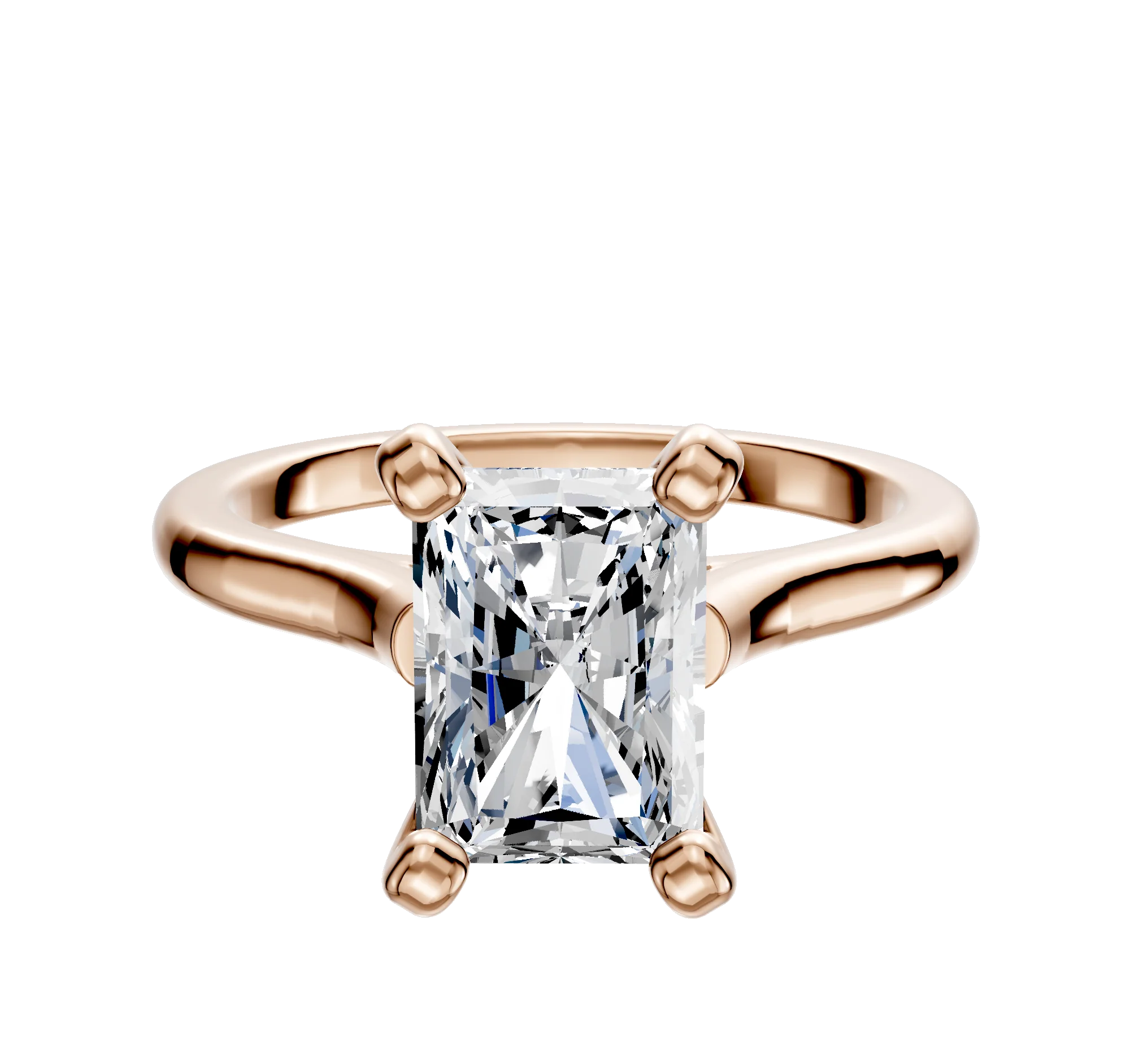 18K Rose Gold 4 Prong Cathedral Dome 2.0mm Engagement Ring