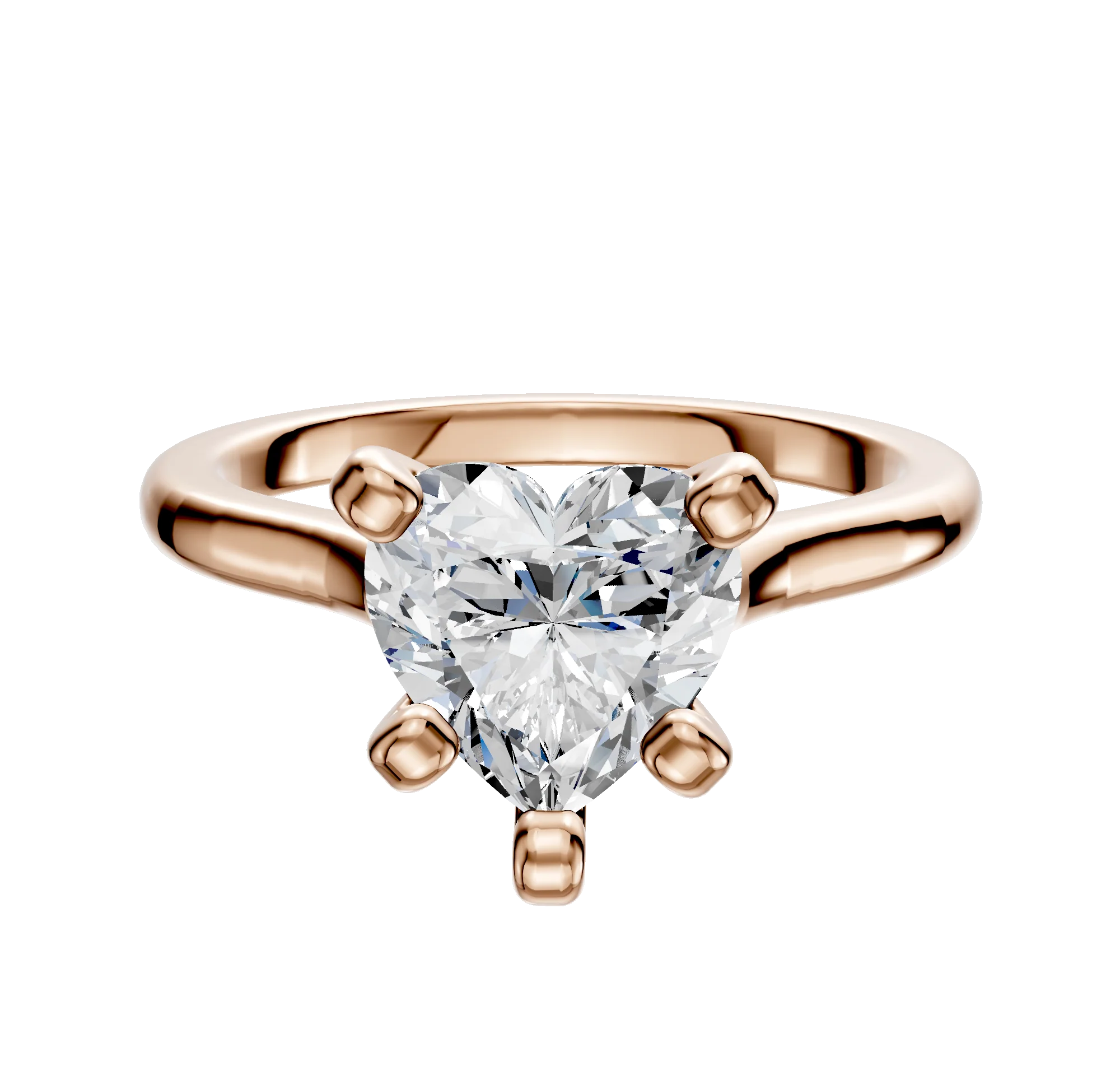 18K Rose Gold 4 Prong Cathedral Dome 2.0mm Engagement Ring