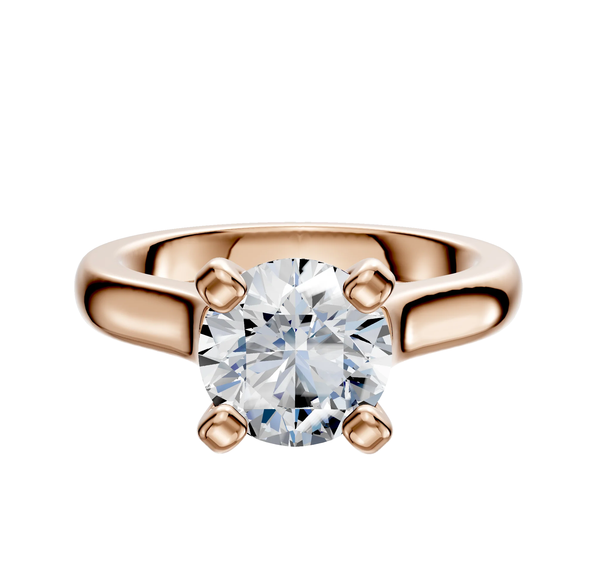 18K Rose Gold 4 Prong Cathedral Dome 3.0mm Engagement Ring