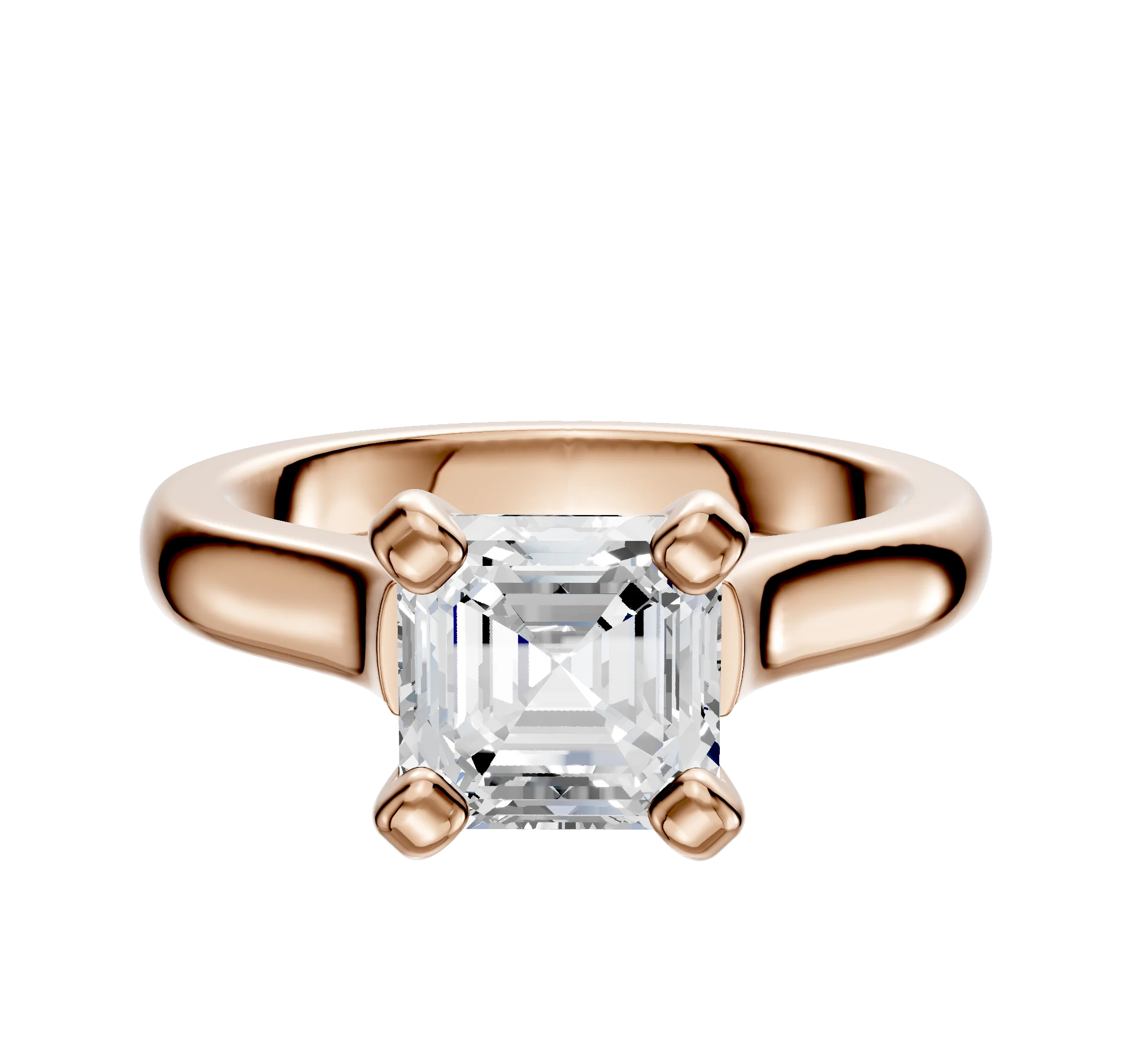 18K Rose Gold 4 Prong Cathedral Dome 3.0mm Engagement Ring