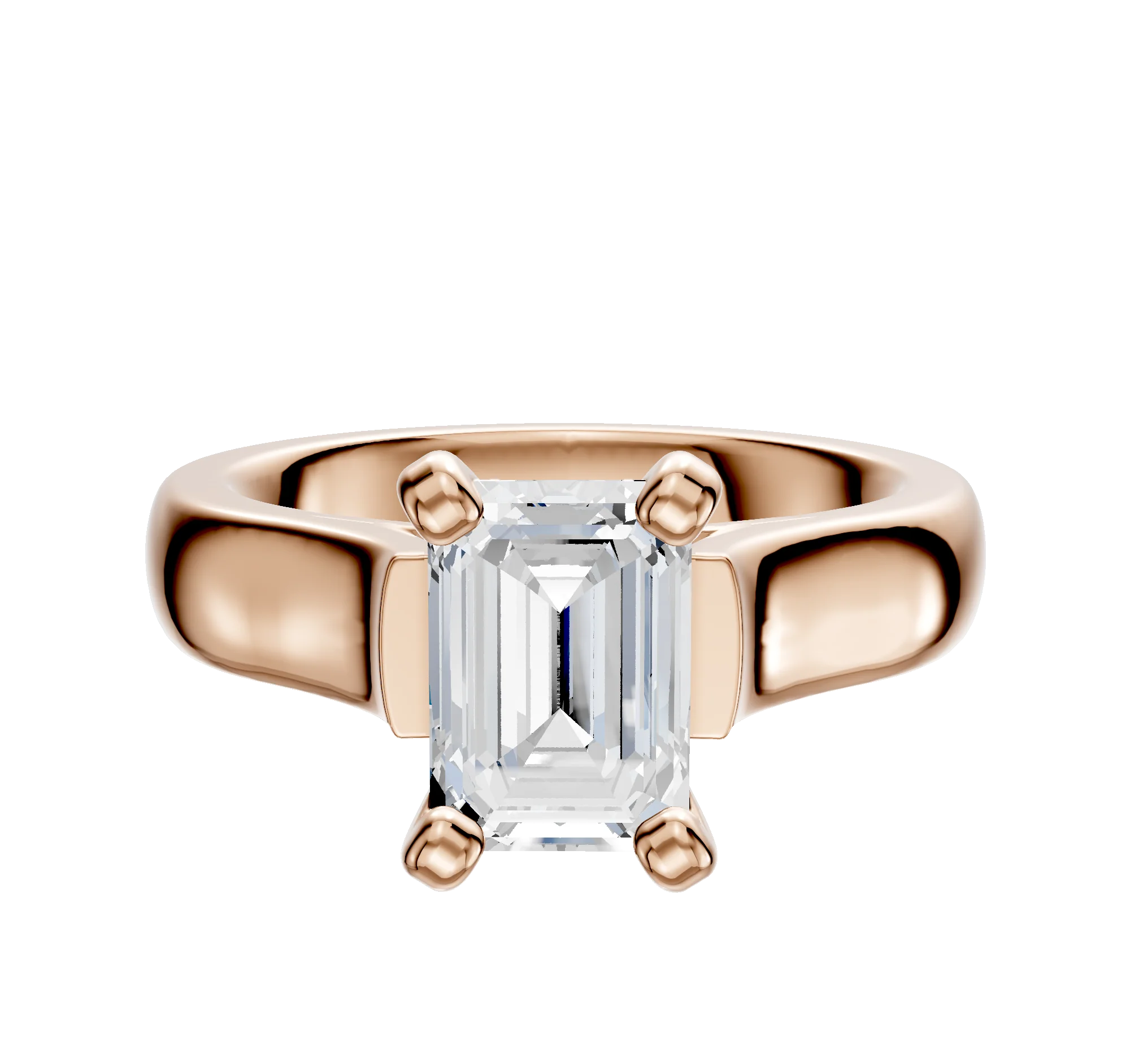 18K Rose Gold 4 Prong Cathedral Dome 4.0mm Engagement Ring