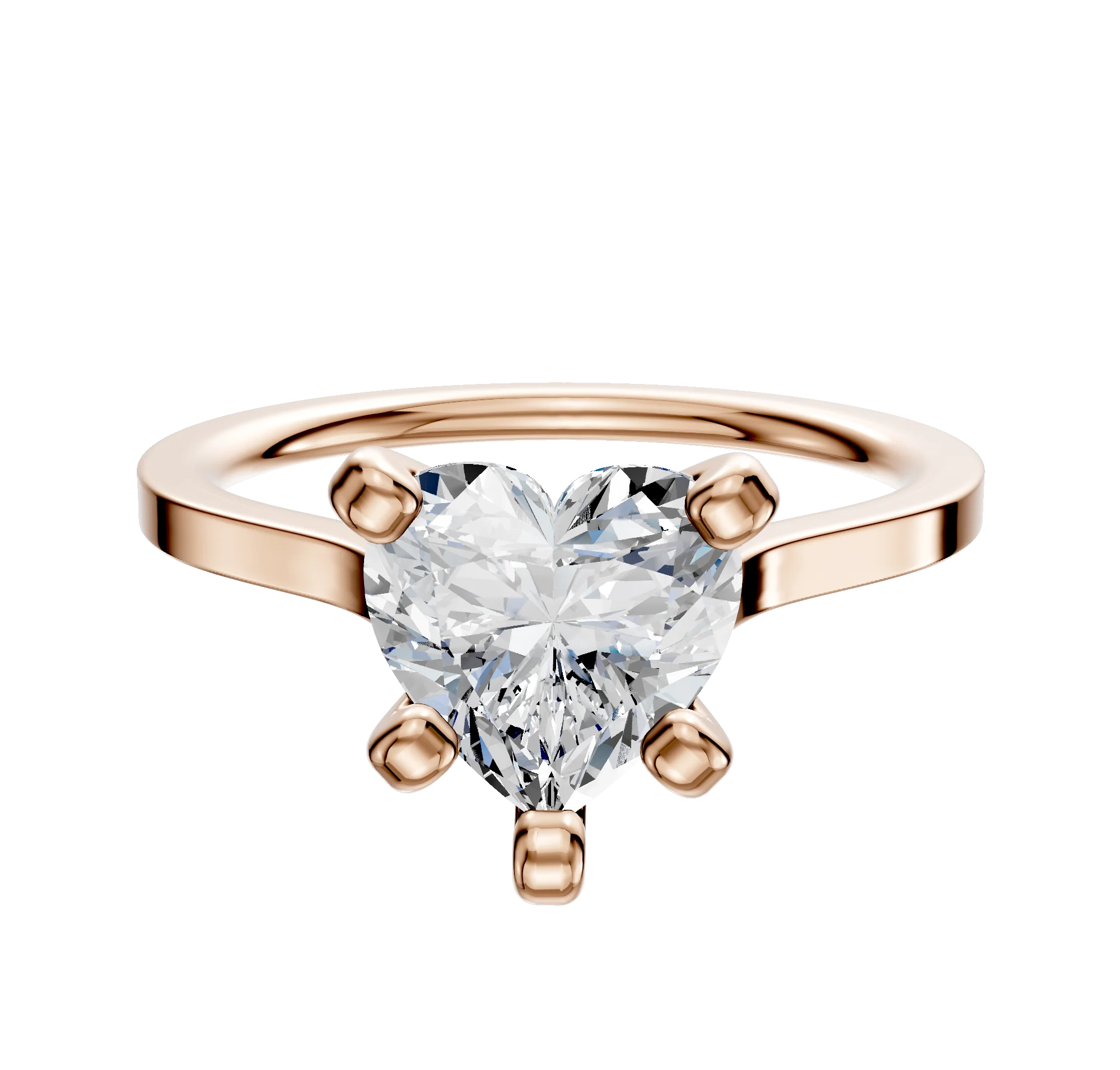 18K Rose Gold 4 Prong Cathedral Flat 1.5mm Engagement Ring