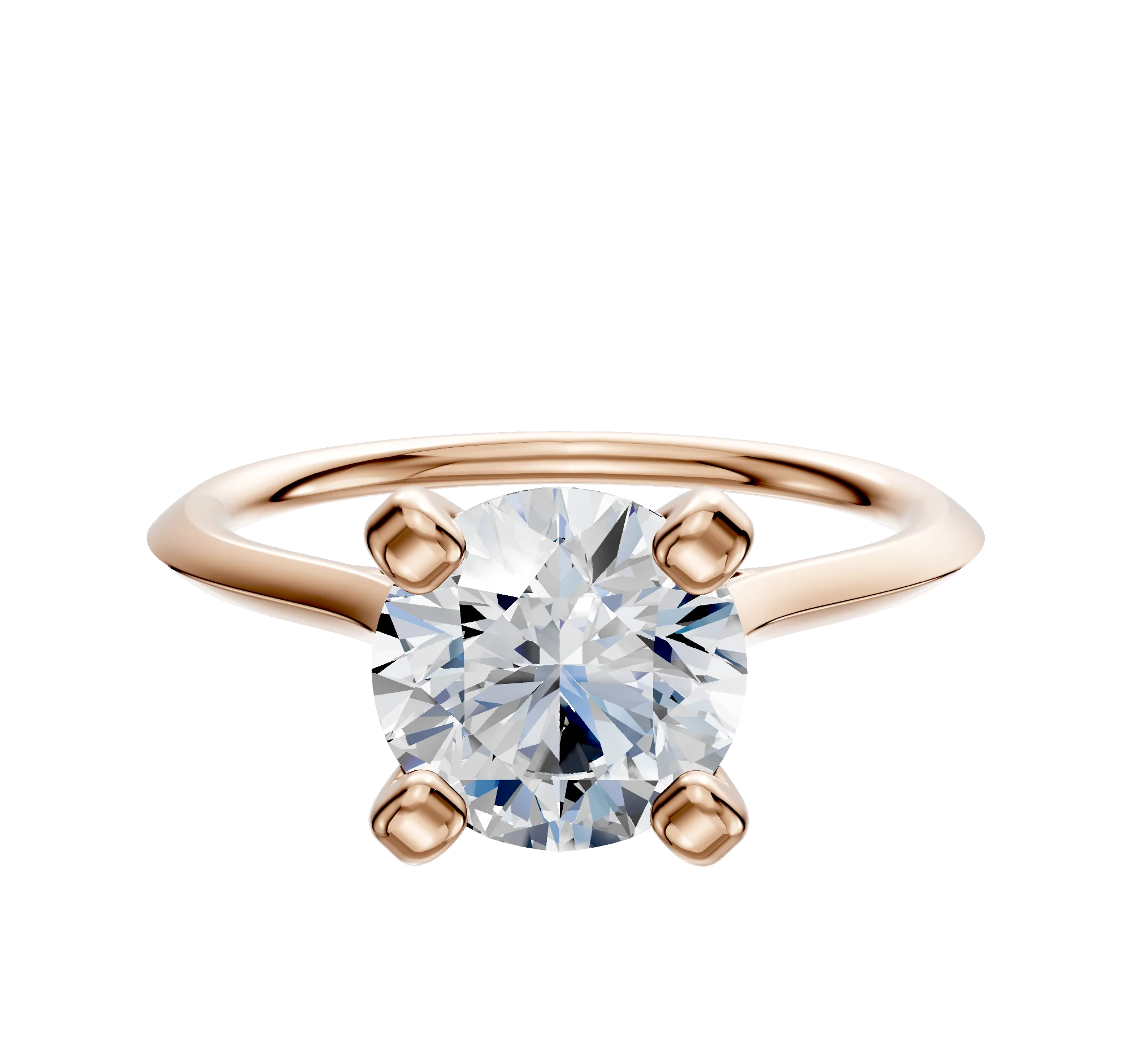 18K Rose Gold 4 Prong Cathedral Knife Edge 1.5mm Engagement Ring