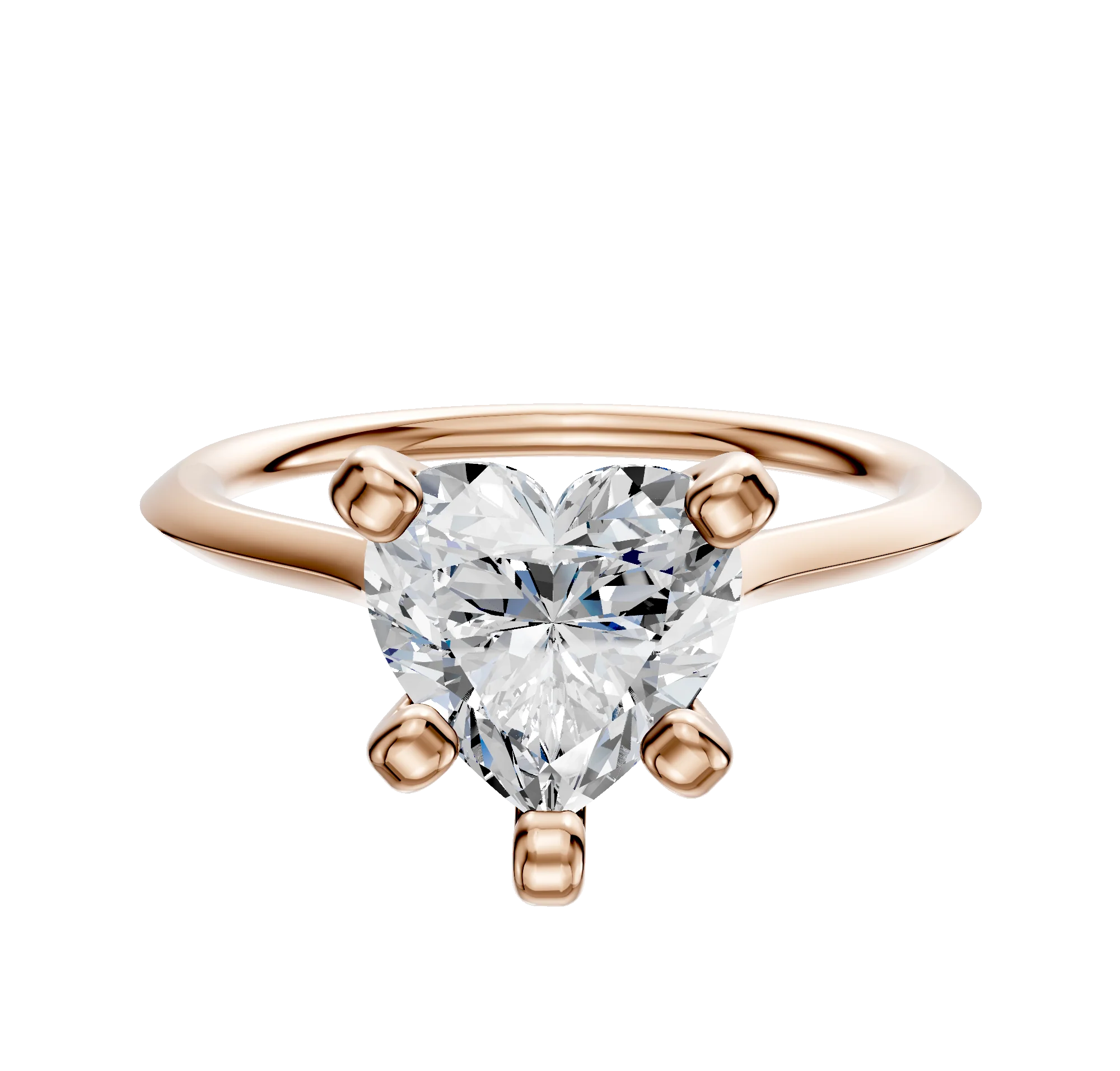18K Rose Gold 4 Prong Cathedral Knife Edge 1.5mm Engagement Ring
