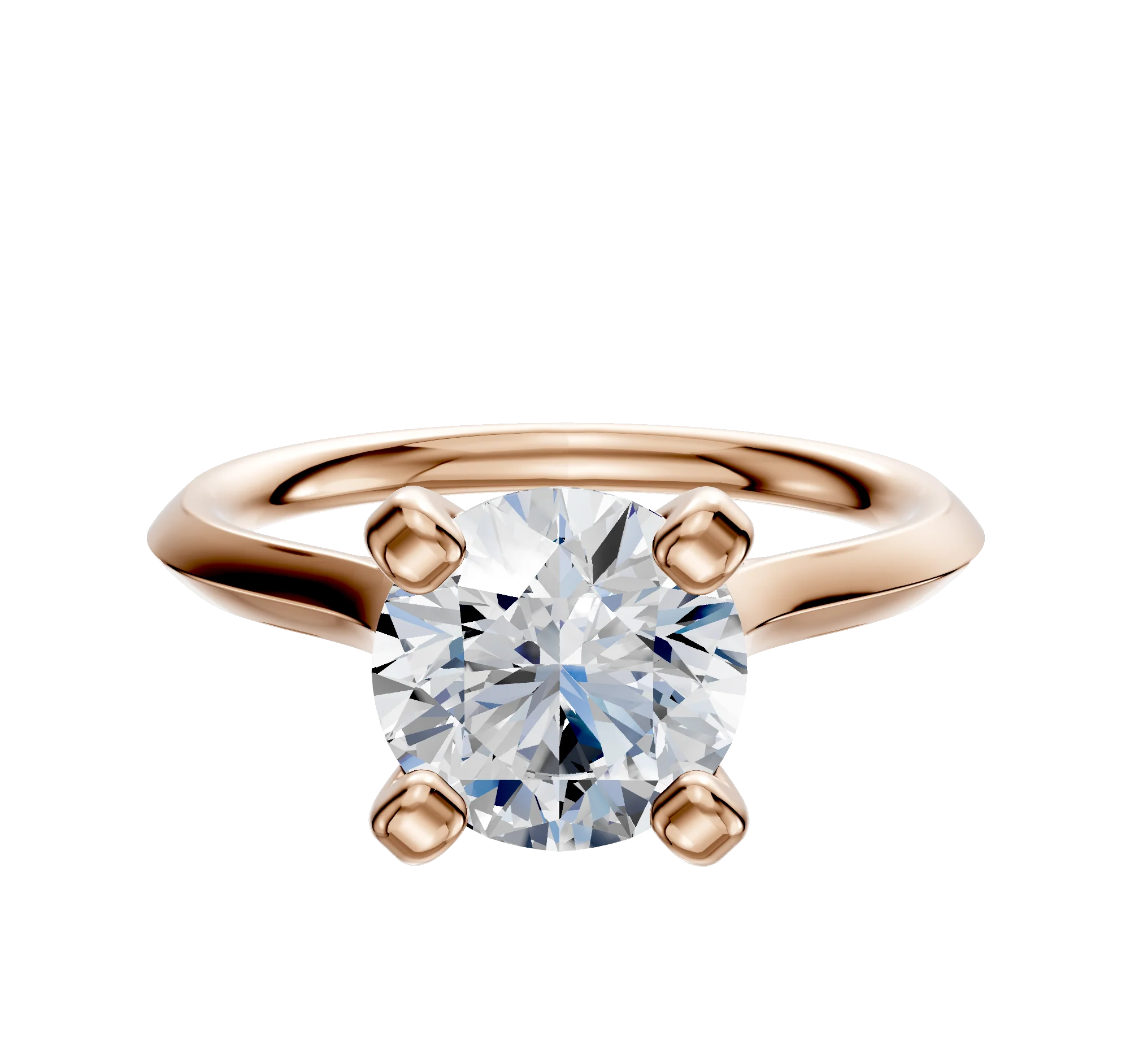 18K Rose Gold 4 Prong Cathedral Knife Edge 2.0mm Engagement Ring