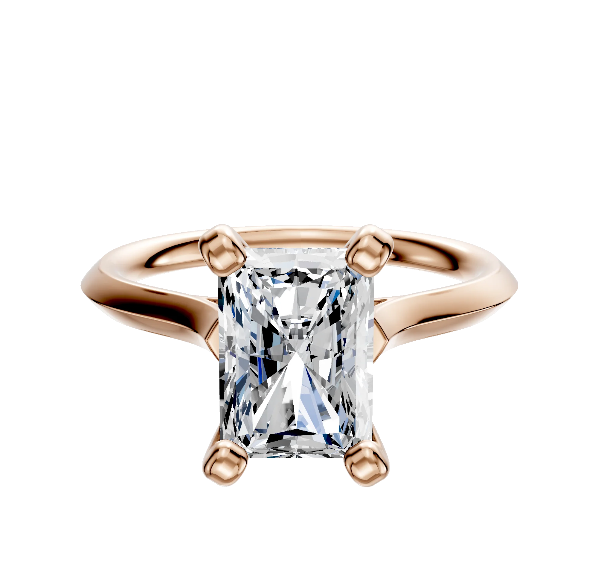 18K Rose Gold 4 Prong Cathedral Knife Edge 2.0mm Engagement Ring