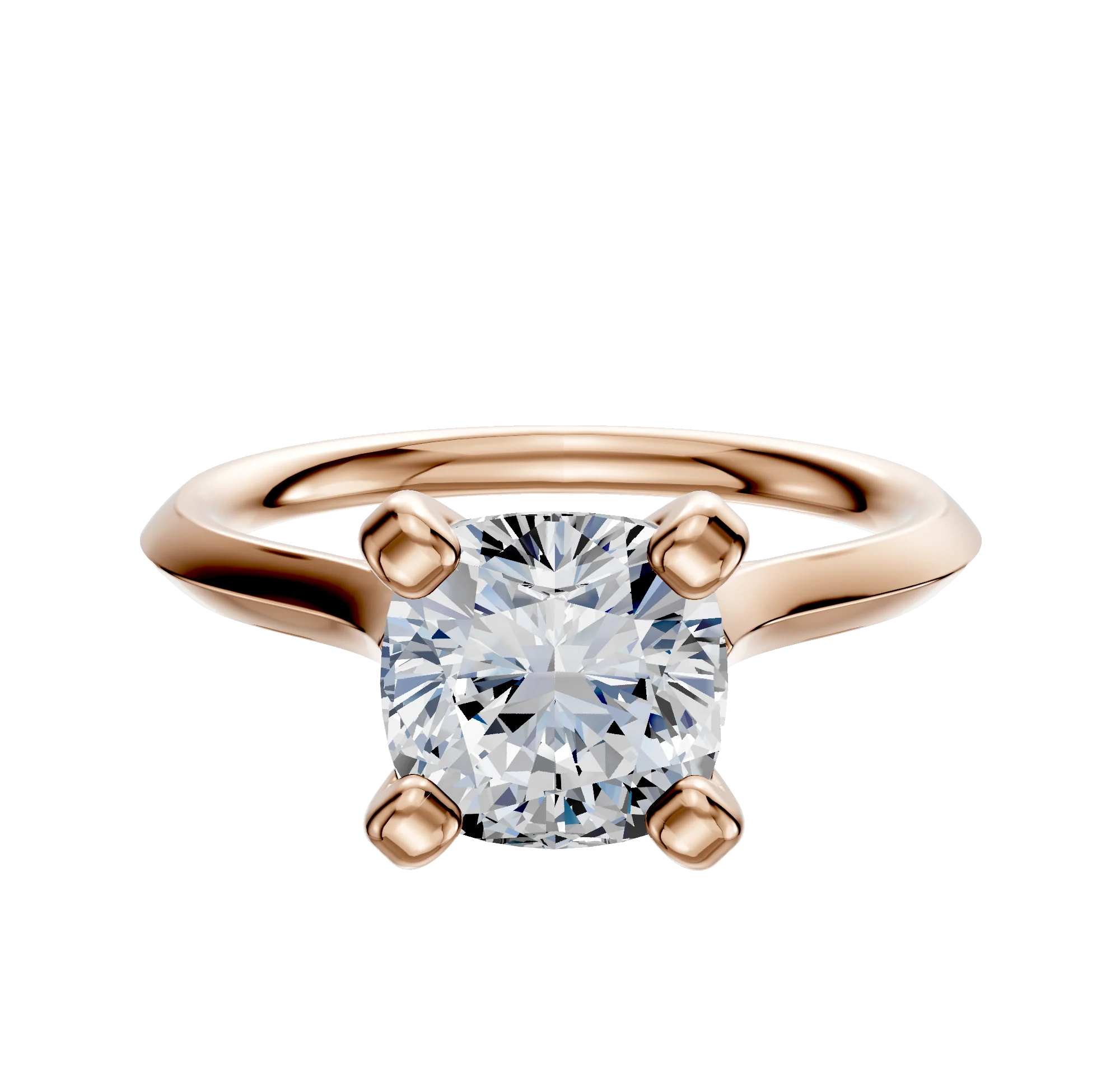 18K Rose Gold 4 Prong Cathedral Knife Edge 2.0mm Engagement Ring