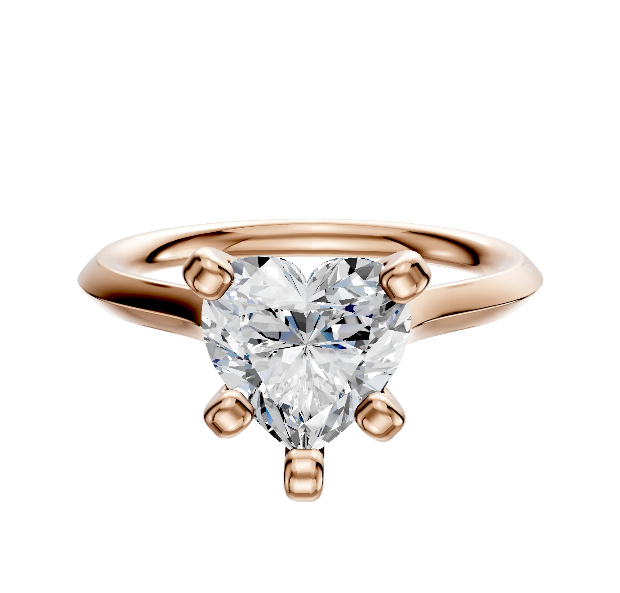 18K Rose Gold 4 Prong Cathedral Knife Edge 2.0mm Engagement Ring