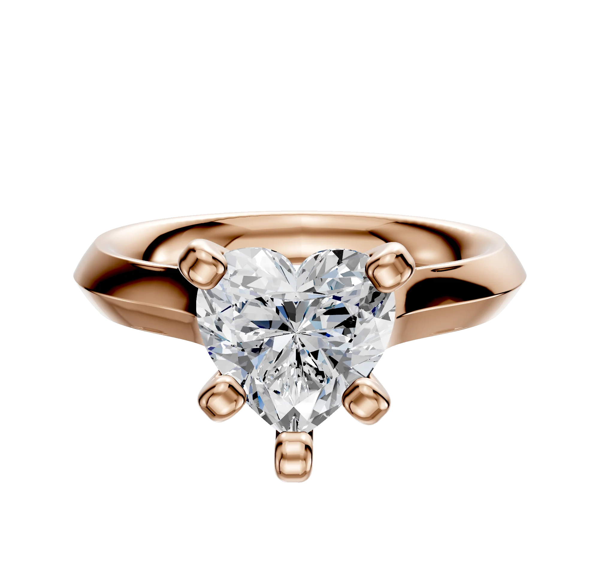 18K Rose Gold 4 Prong Cathedral Knife Edge 3.0mm Engagement Ring