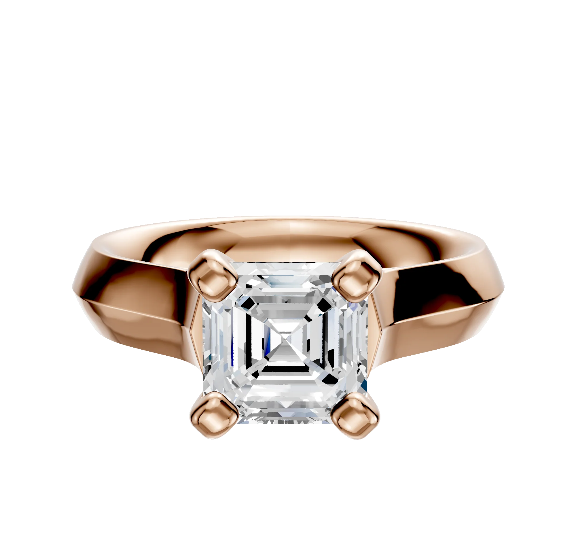 18K Rose Gold 4 Prong Cathedral Knife Edge 4.0mm Engagement Ring