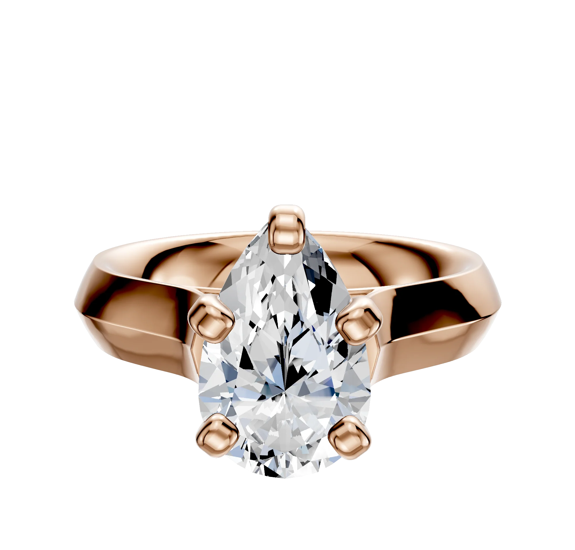 18K Rose Gold 4 Prong Cathedral Knife Edge 4.0mm Engagement Ring