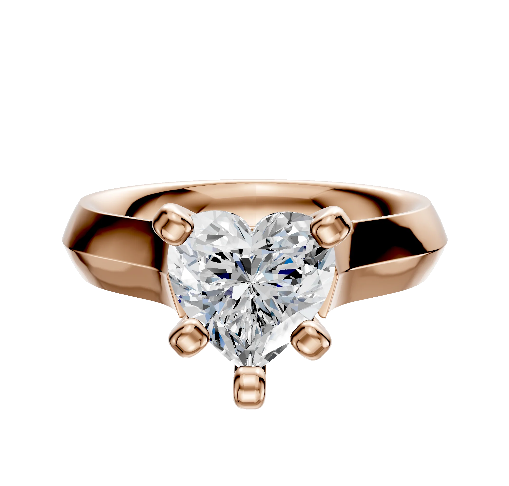 18K Rose Gold 4 Prong Cathedral Knife Edge 4.0mm Engagement Ring