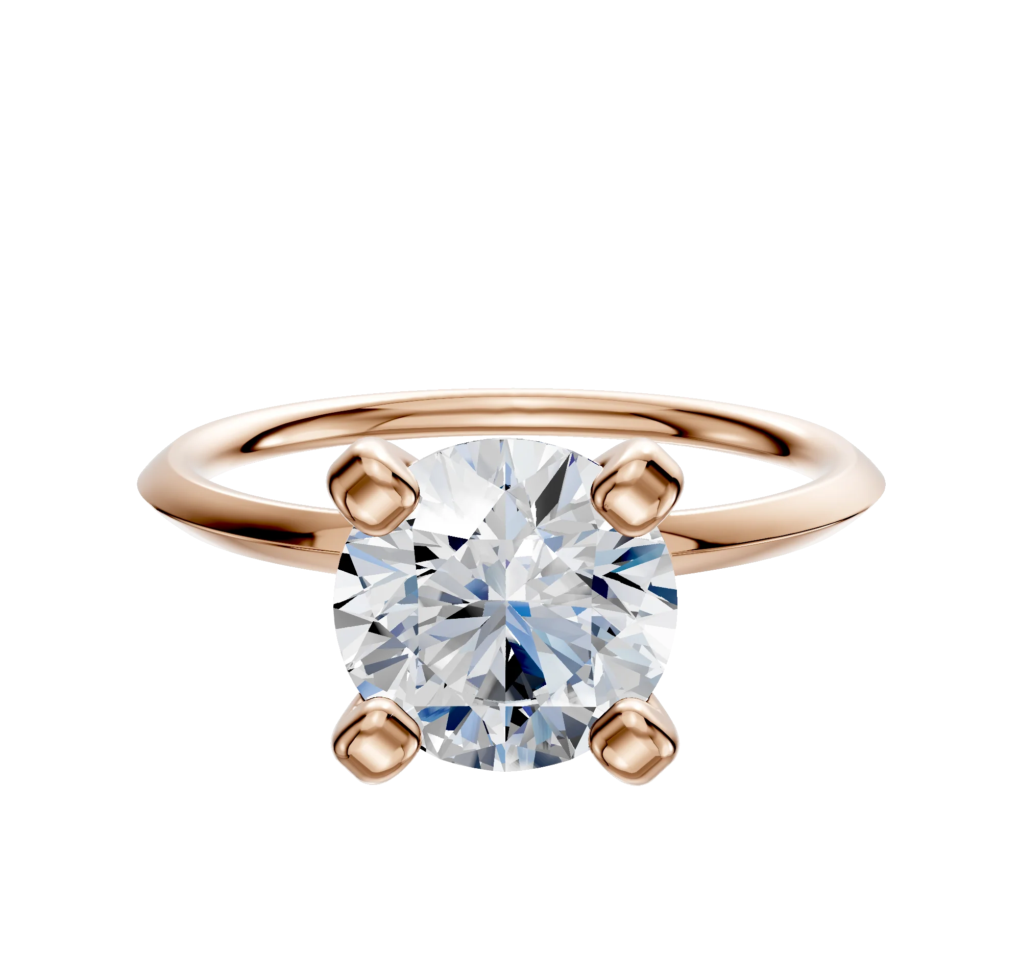 18K Rose Gold 4 Prong Classic Knife Edge 1.5mm Engagement Ring