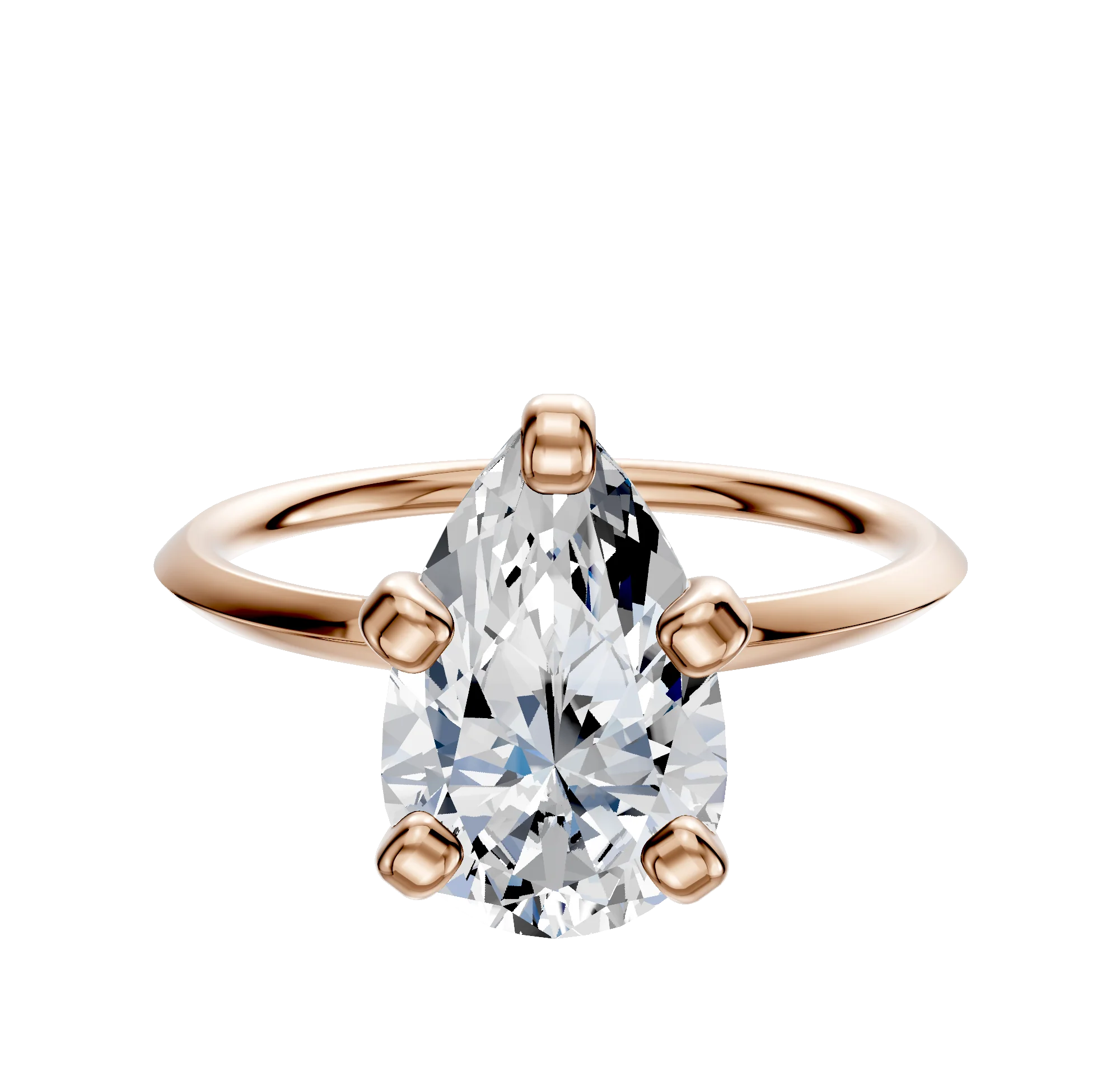 18K Rose Gold 4 Prong Classic Knife Edge 1.5mm Engagement Ring