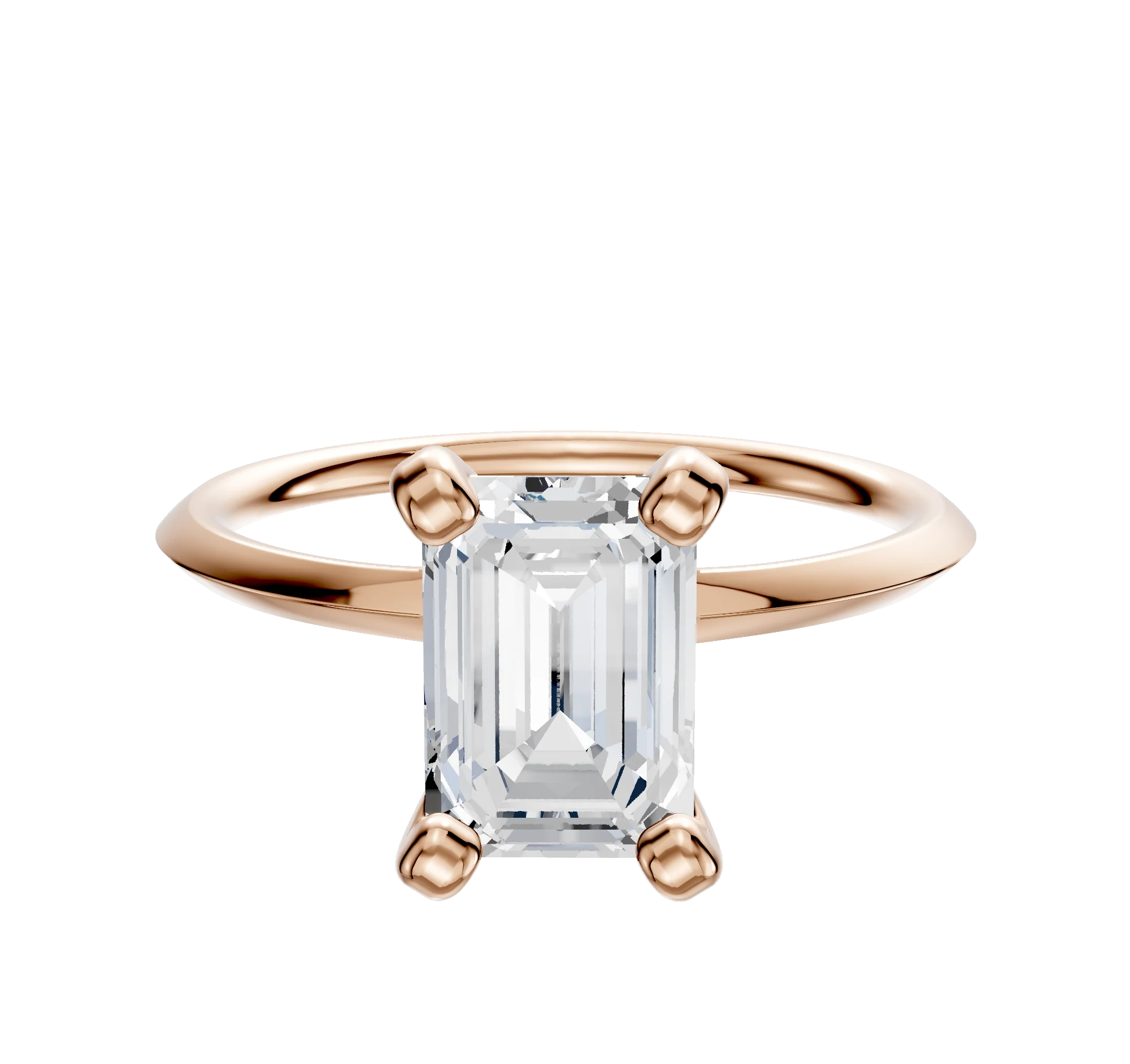 18K Rose Gold 4 Prong Classic Knife Edge 1.5mm Engagement Ring